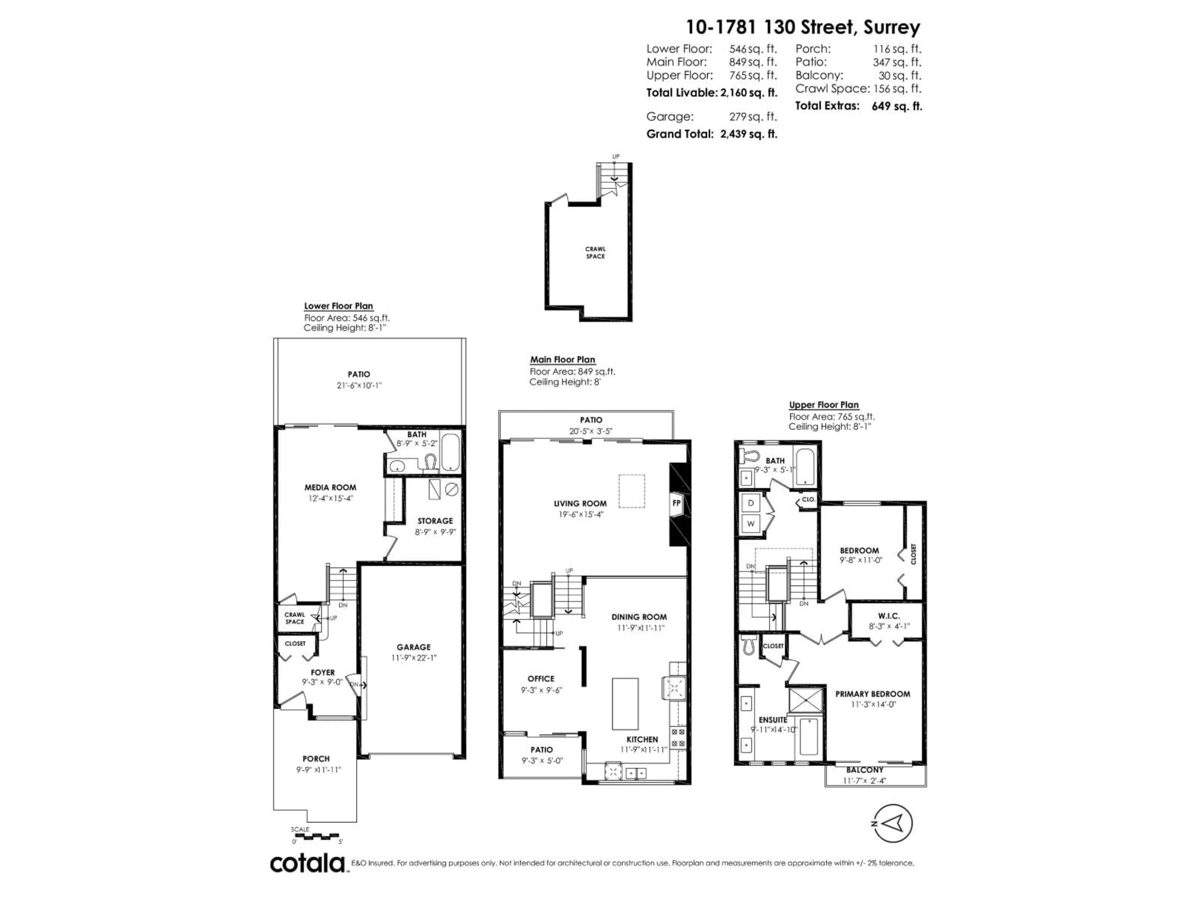 Floor plan for 10 - 1781 130, Surrey British Columbia V4A8R9