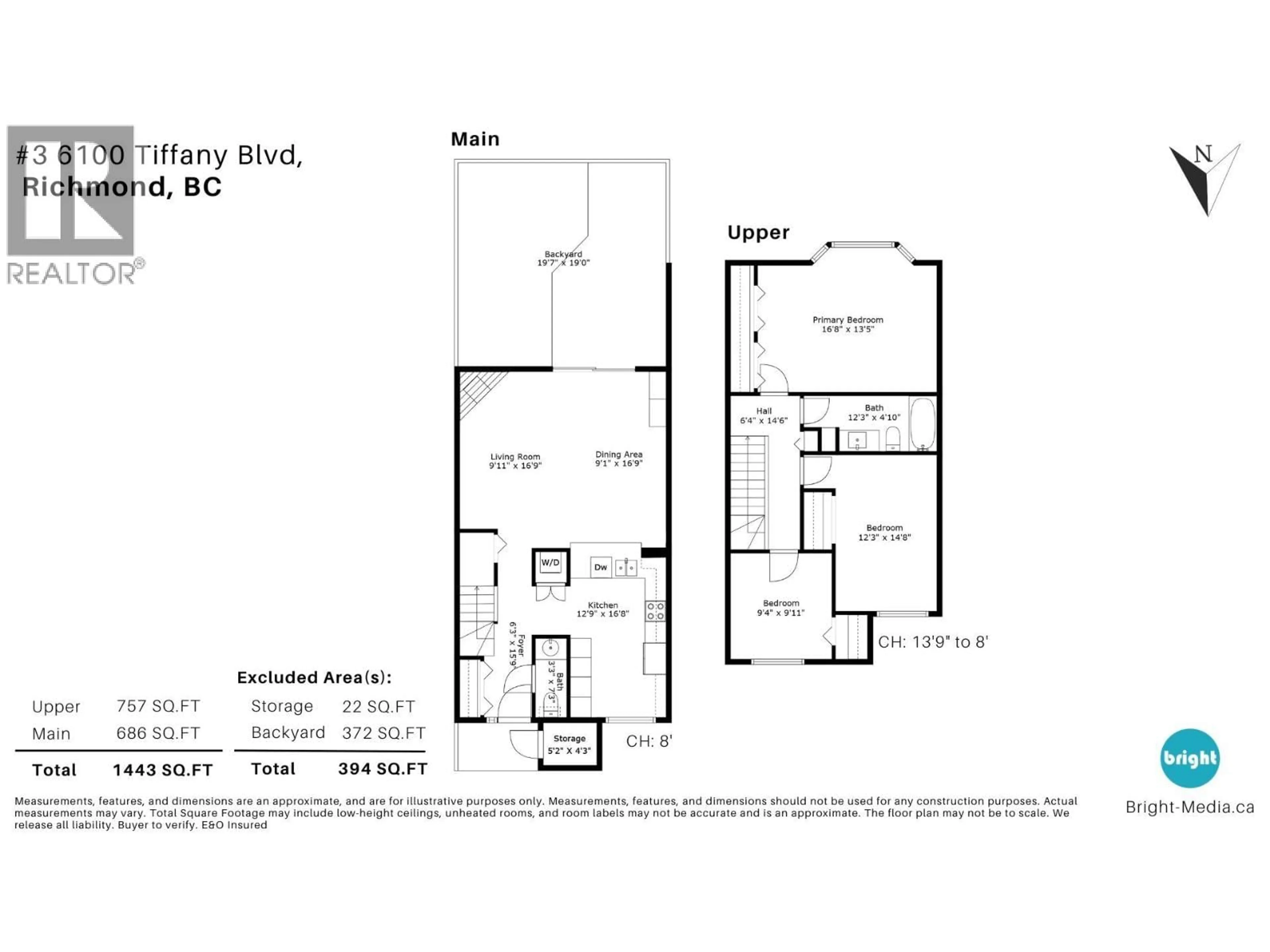 Floor plan for 3 - 6100 TIFFANY BOULEVARD, Richmond British Columbia V7C5A8