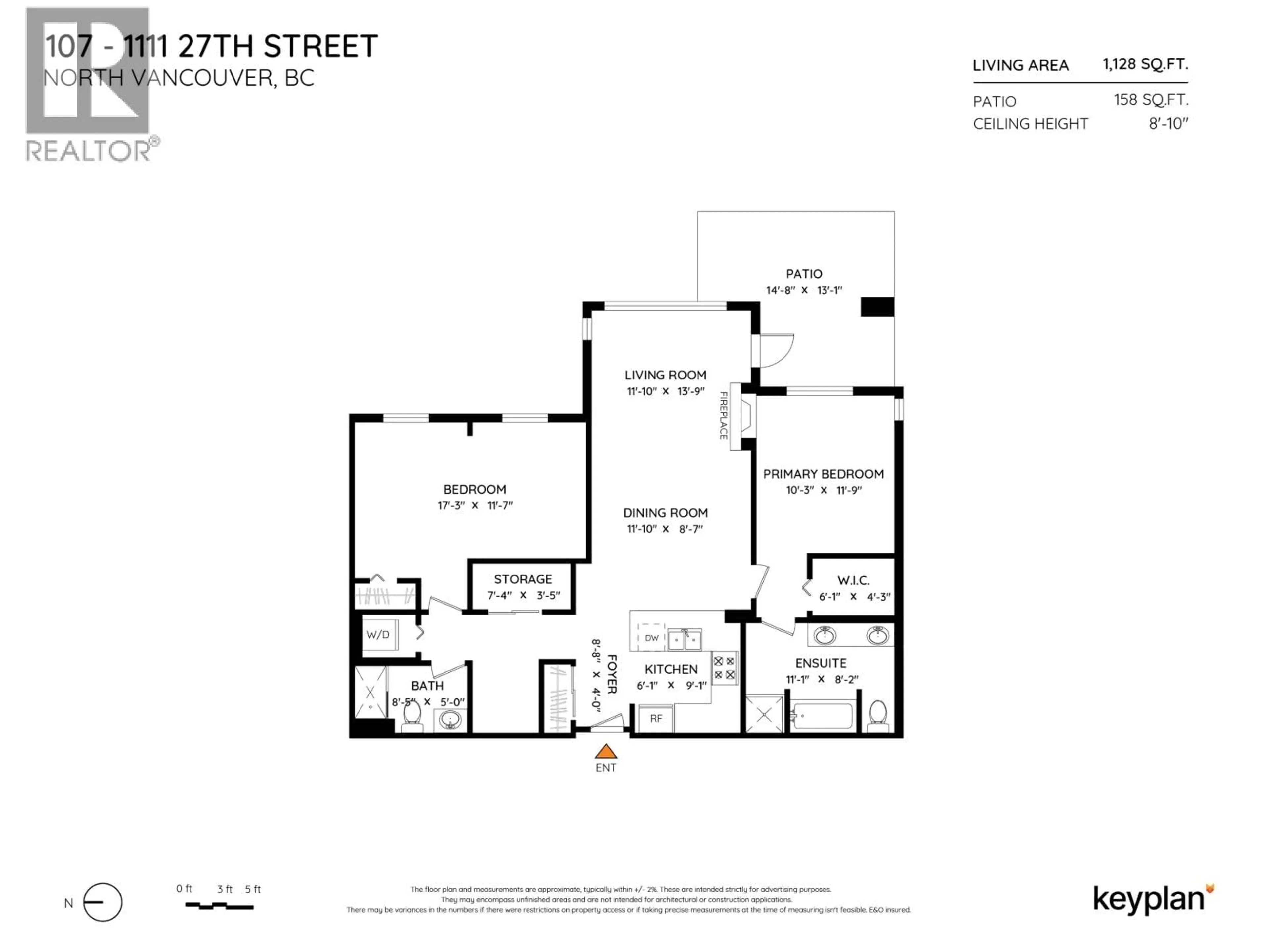 Floor plan for 107 - 1111 E 27TH STREET, North Vancouver British Columbia V7J1S3