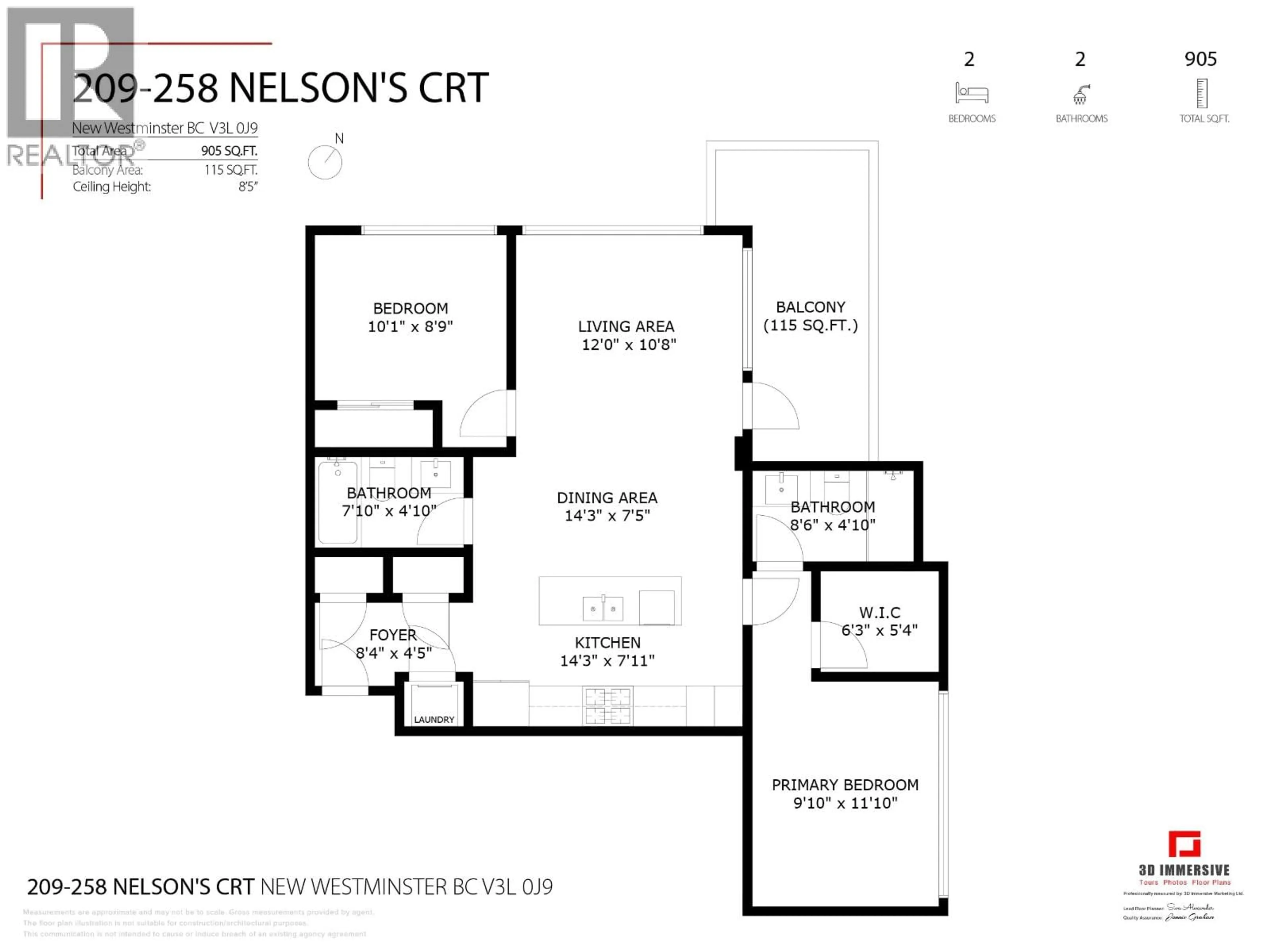 Floor plan for 209 - 258 NELSON'S COURT, New Westminster British Columbia V3L0J9