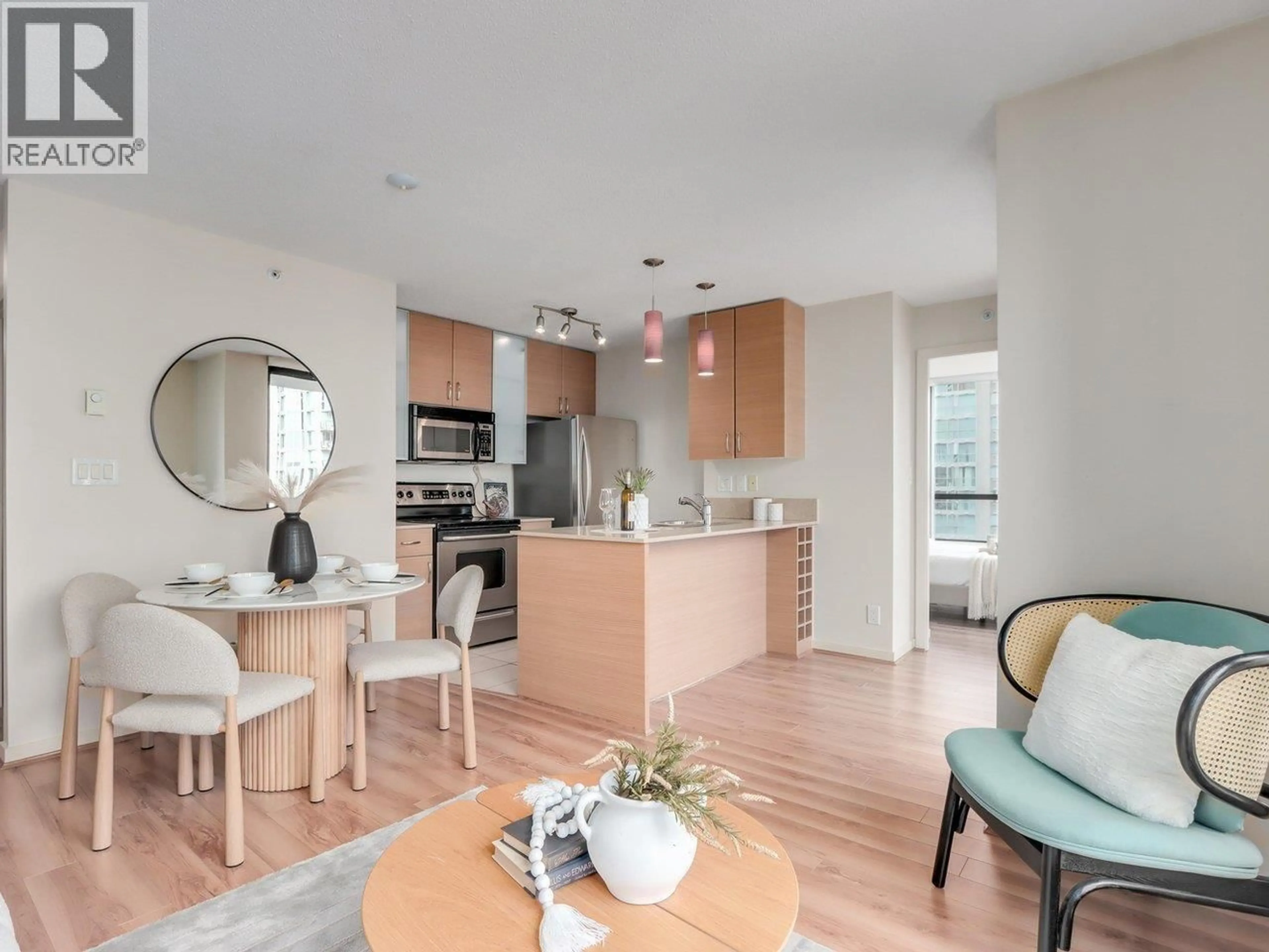 Open concept kitchen, wood/laminate floor for 2204 - 928 HOMER STREET, Vancouver British Columbia V6B1T7
