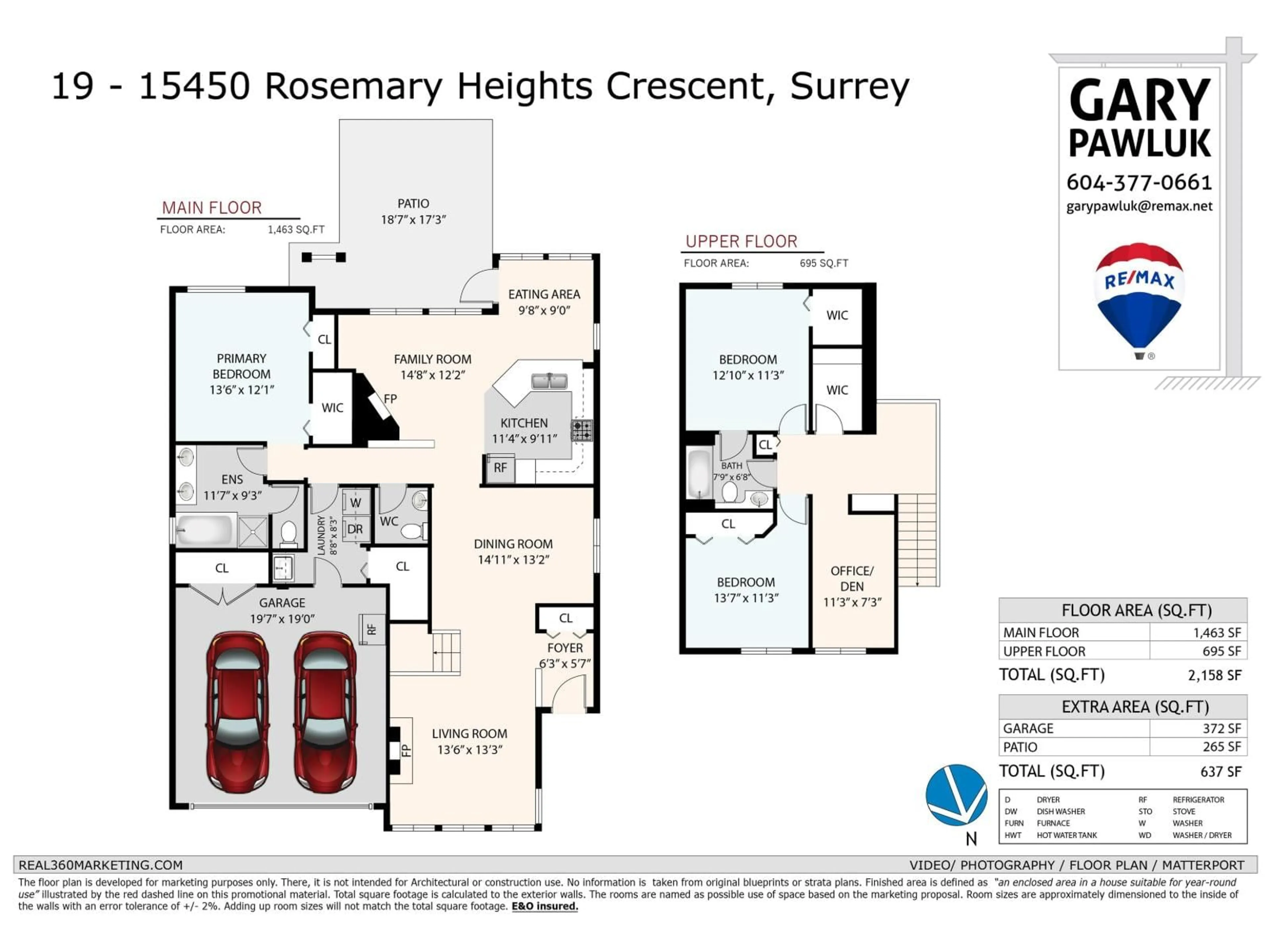Floor plan for 19 - 15450 ROSEMARY HEIGHTS, Surrey British Columbia V3Z0K1
