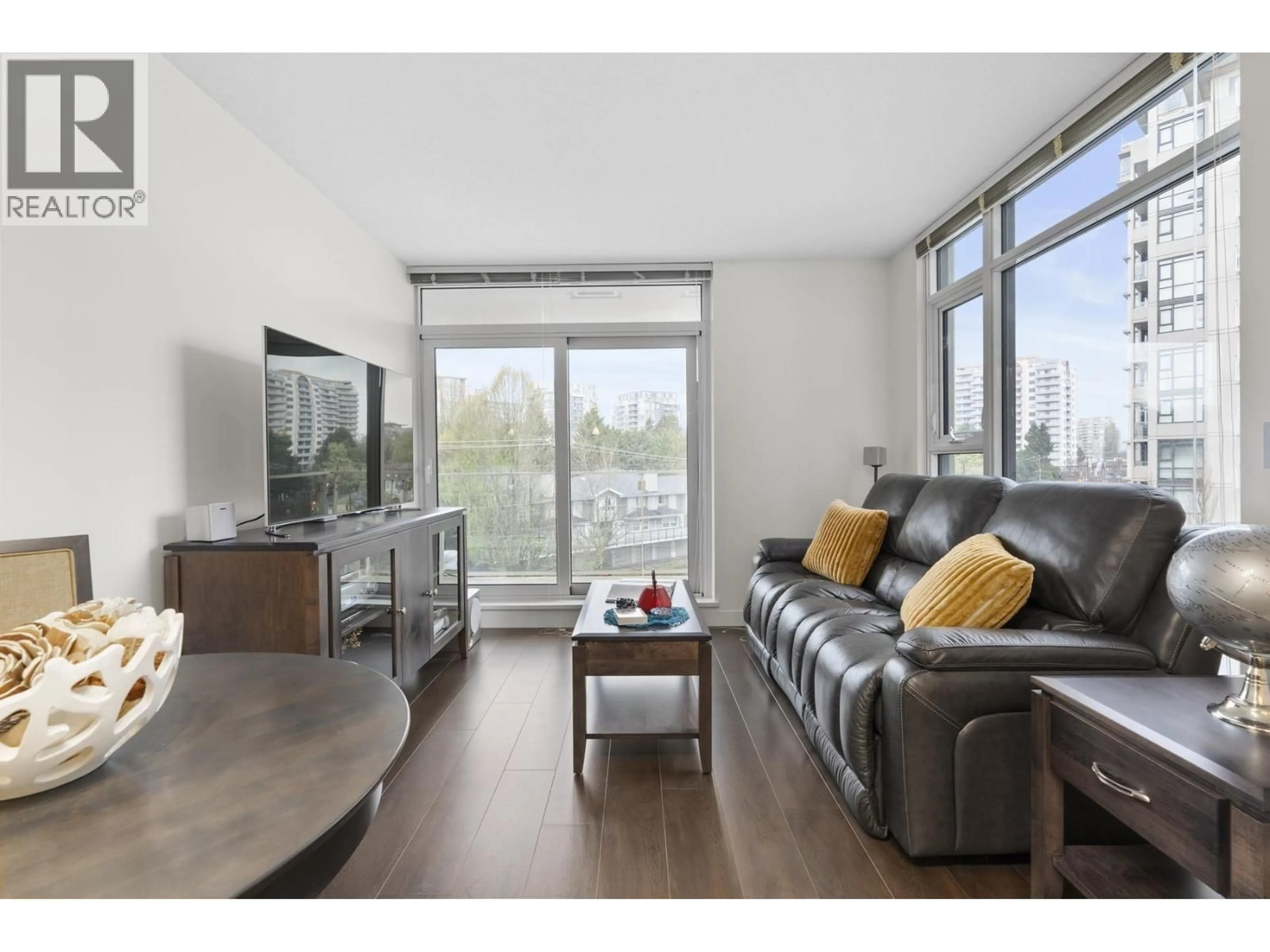 Living room with furniture, wood/laminate floor for 607 - 8333 ANDERSON ROAD, Richmond British Columbia V6Y0E2