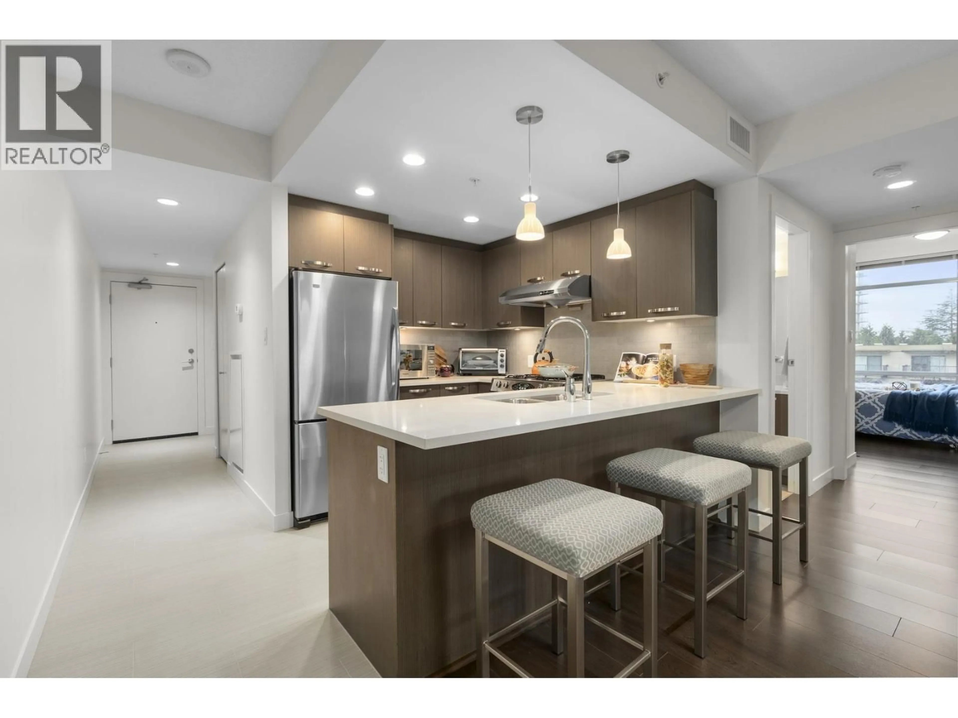 Open concept kitchen, ceramic/tile floor for 607 - 8333 ANDERSON ROAD, Richmond British Columbia V6Y0E2