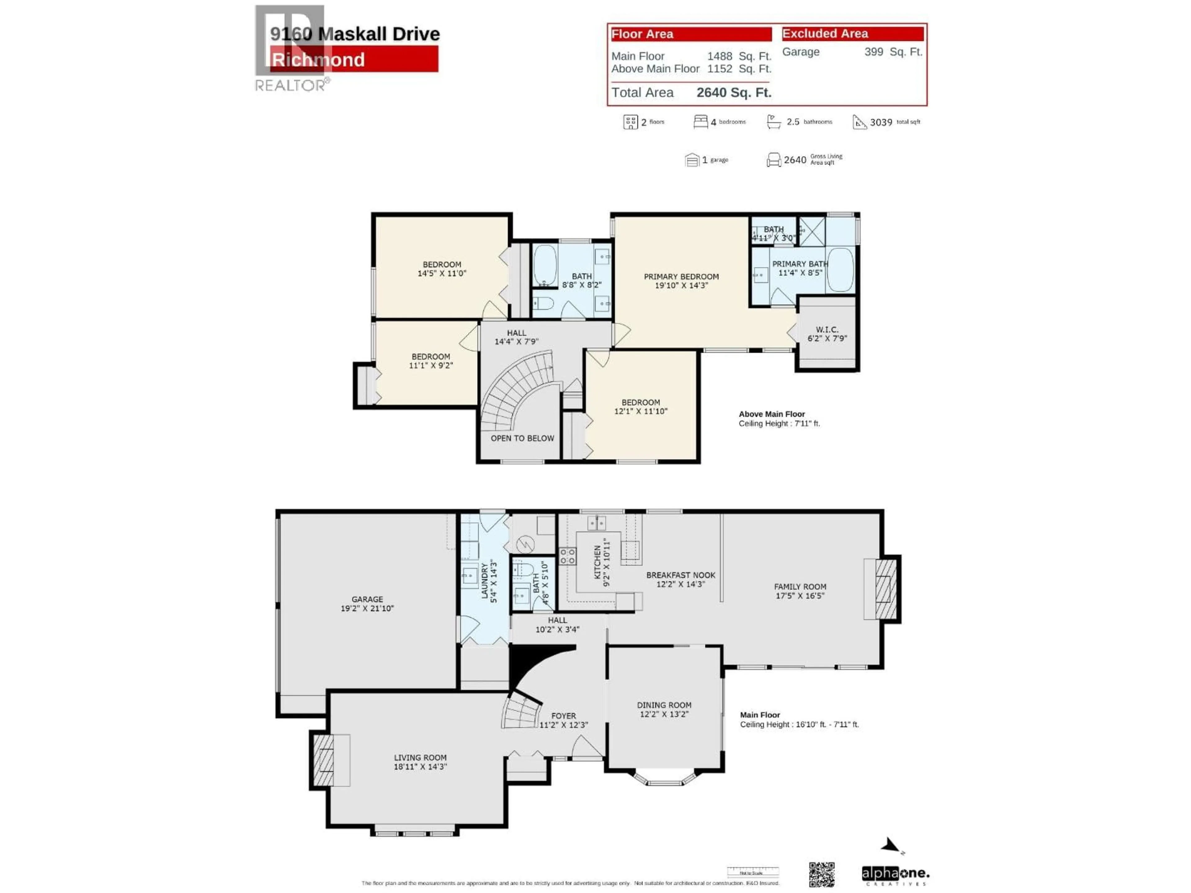Floor plan for 9160 MASKALL DRIVE, Richmond British Columbia V7E5J3