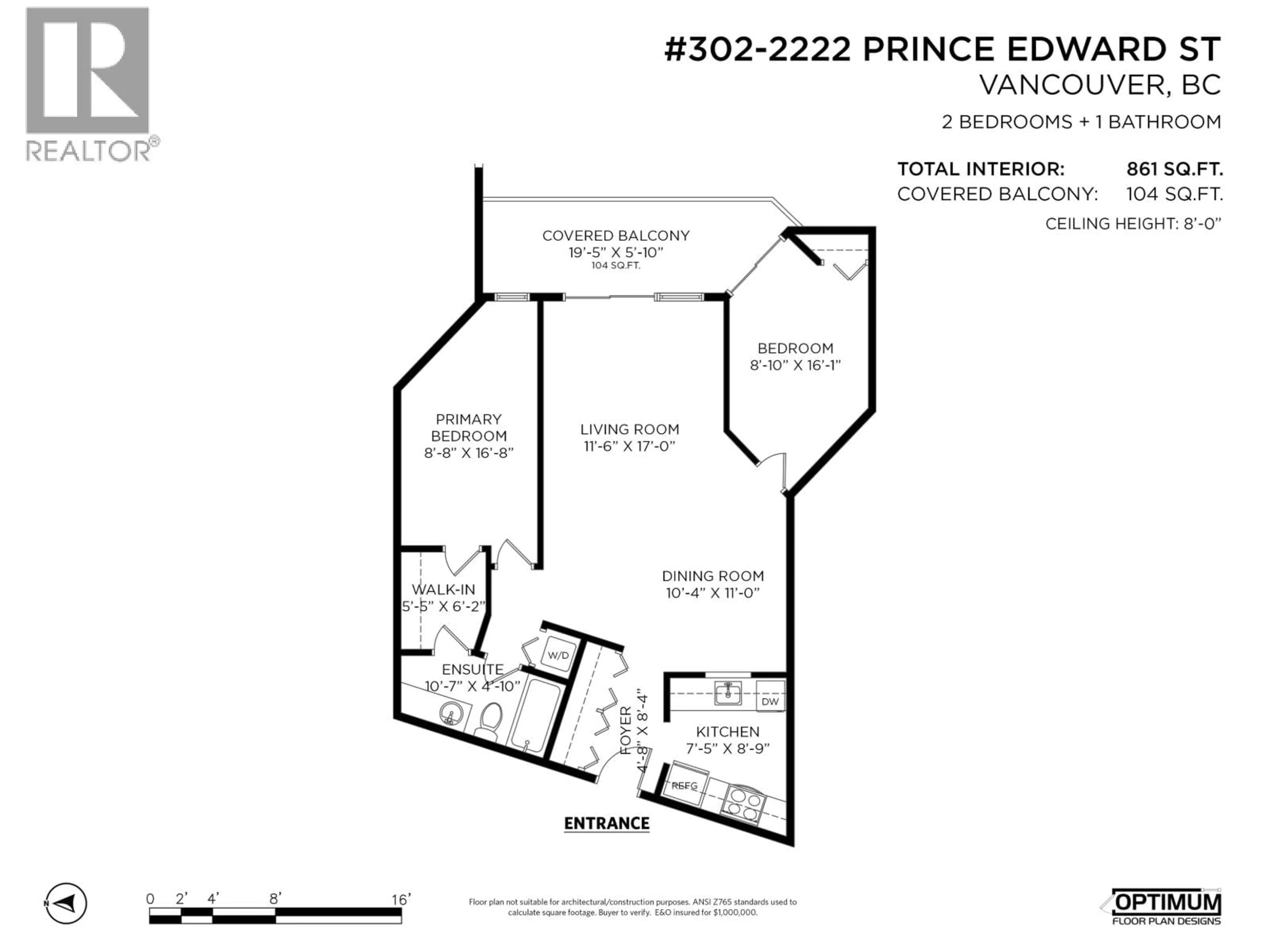 Floor plan for 302 - 2222 PRINCE EDWARD STREET, Vancouver British Columbia V5T4M6