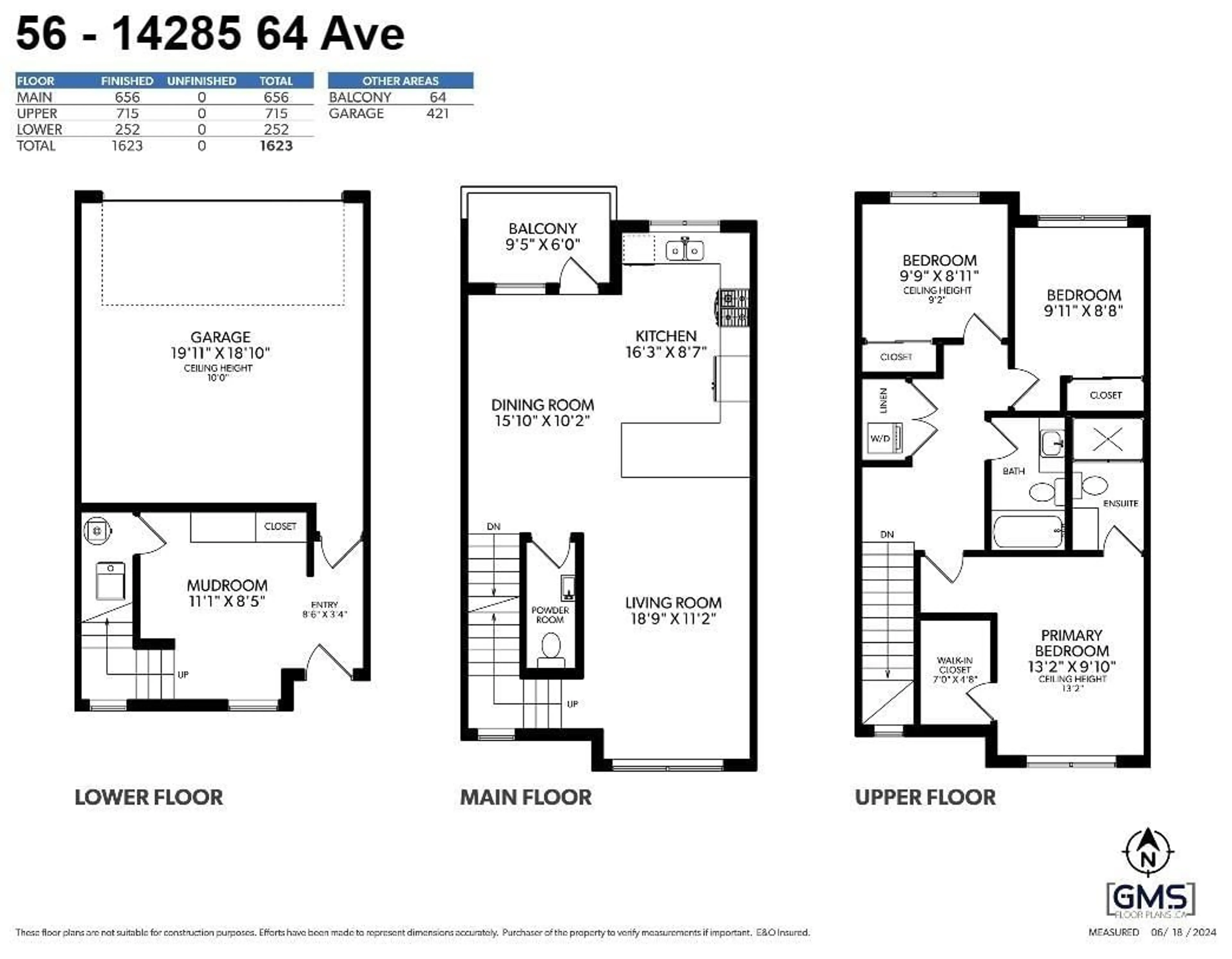 Floor plan for 56 - 14285 64, Surrey British Columbia V3W1Z2