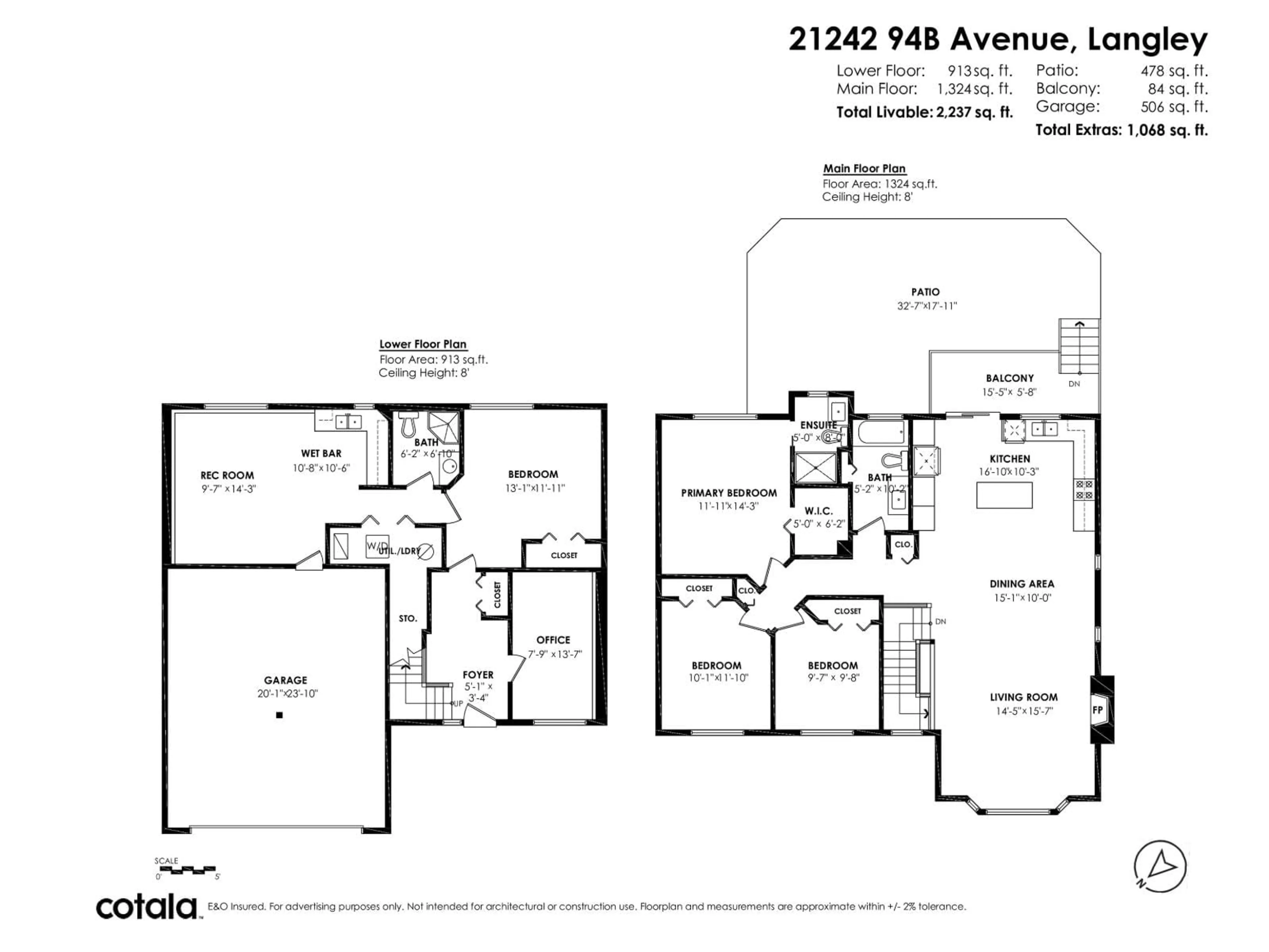 Floor plan for 21242 94B, Langley British Columbia V1M1M9