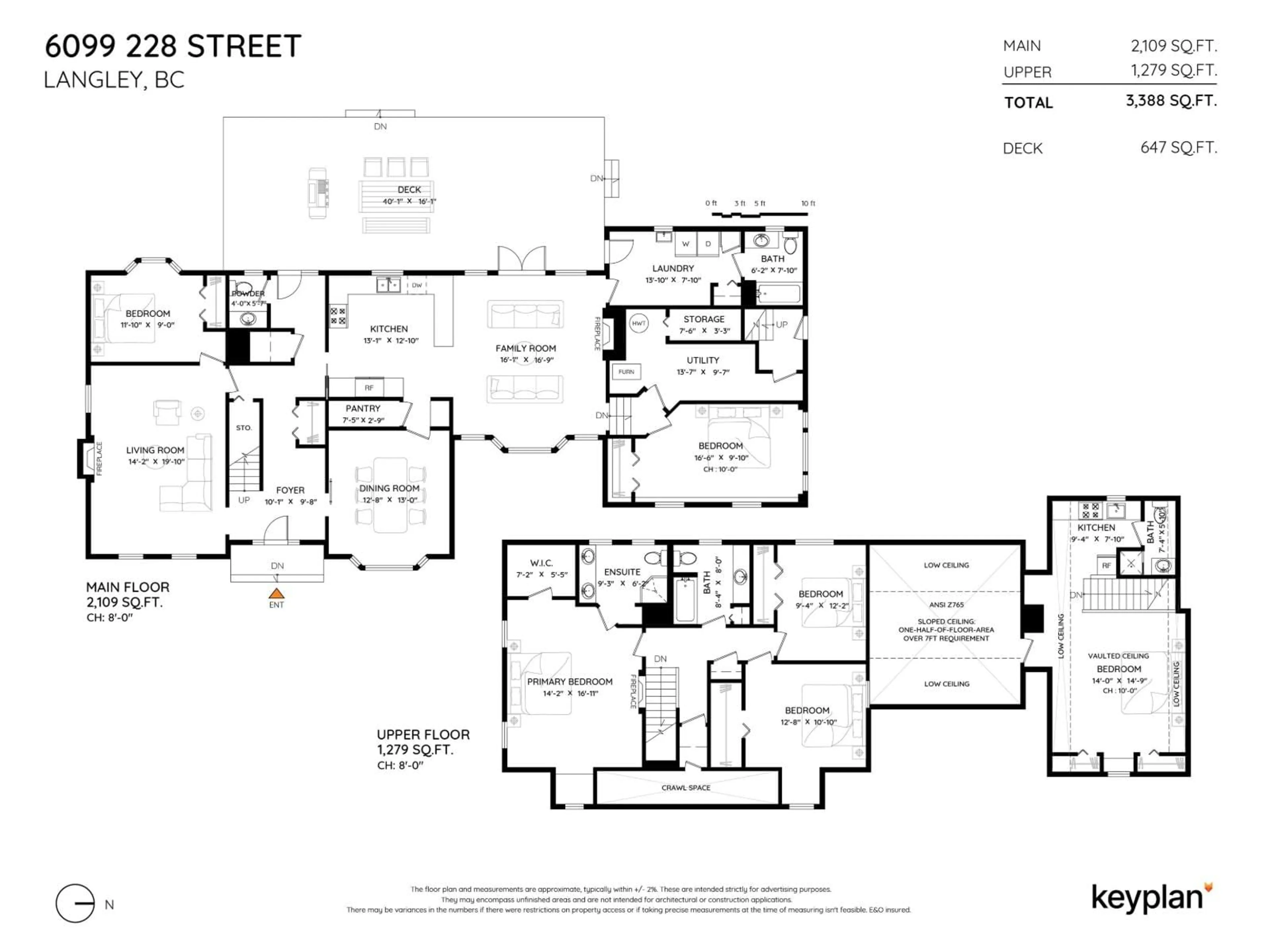 Floor plan for 6099 228, Langley British Columbia V2Y2L3