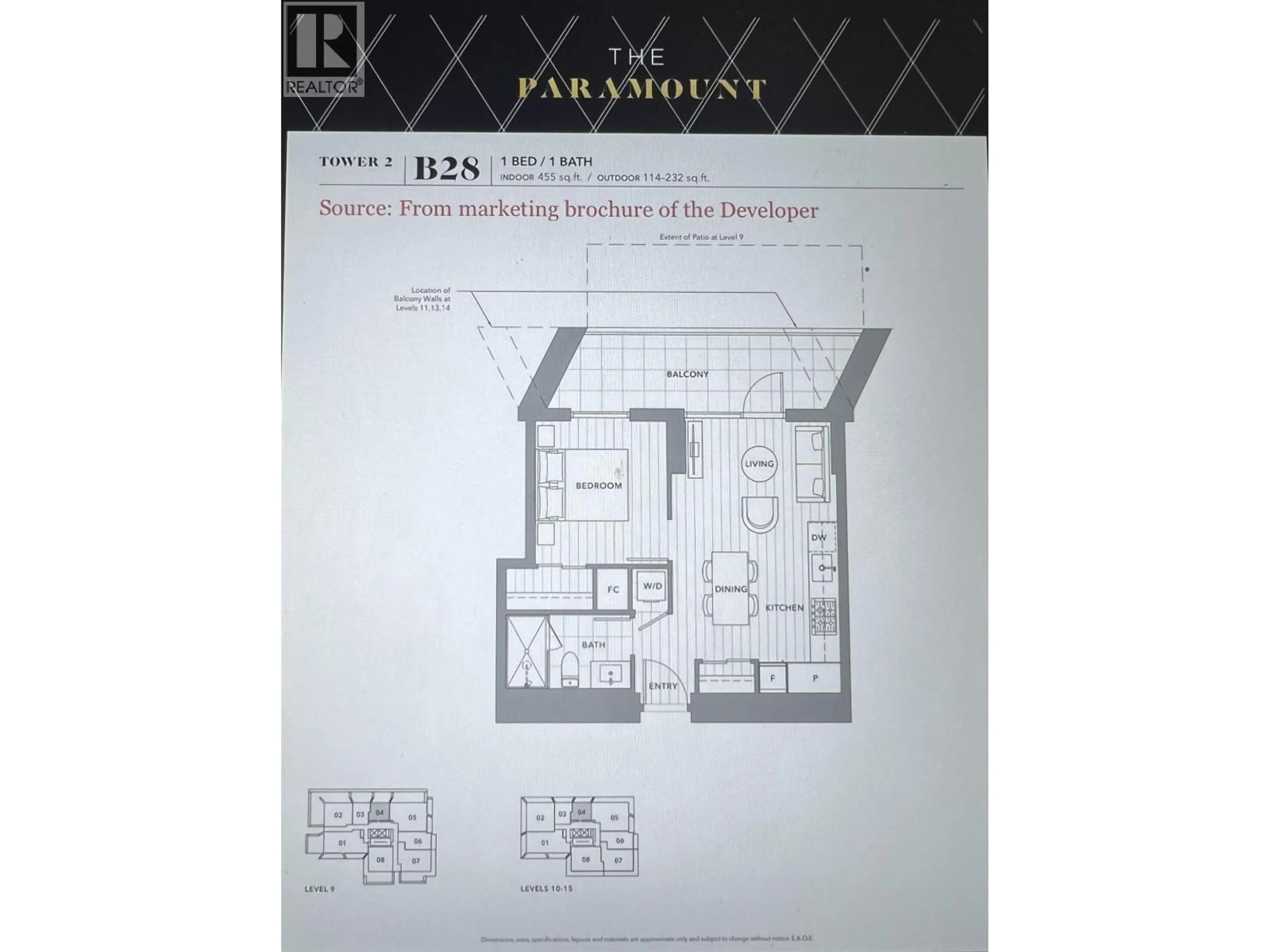 Floor plan for 1004 - 6328 NO. 3 ROAD, Richmond British Columbia V6Y0L6