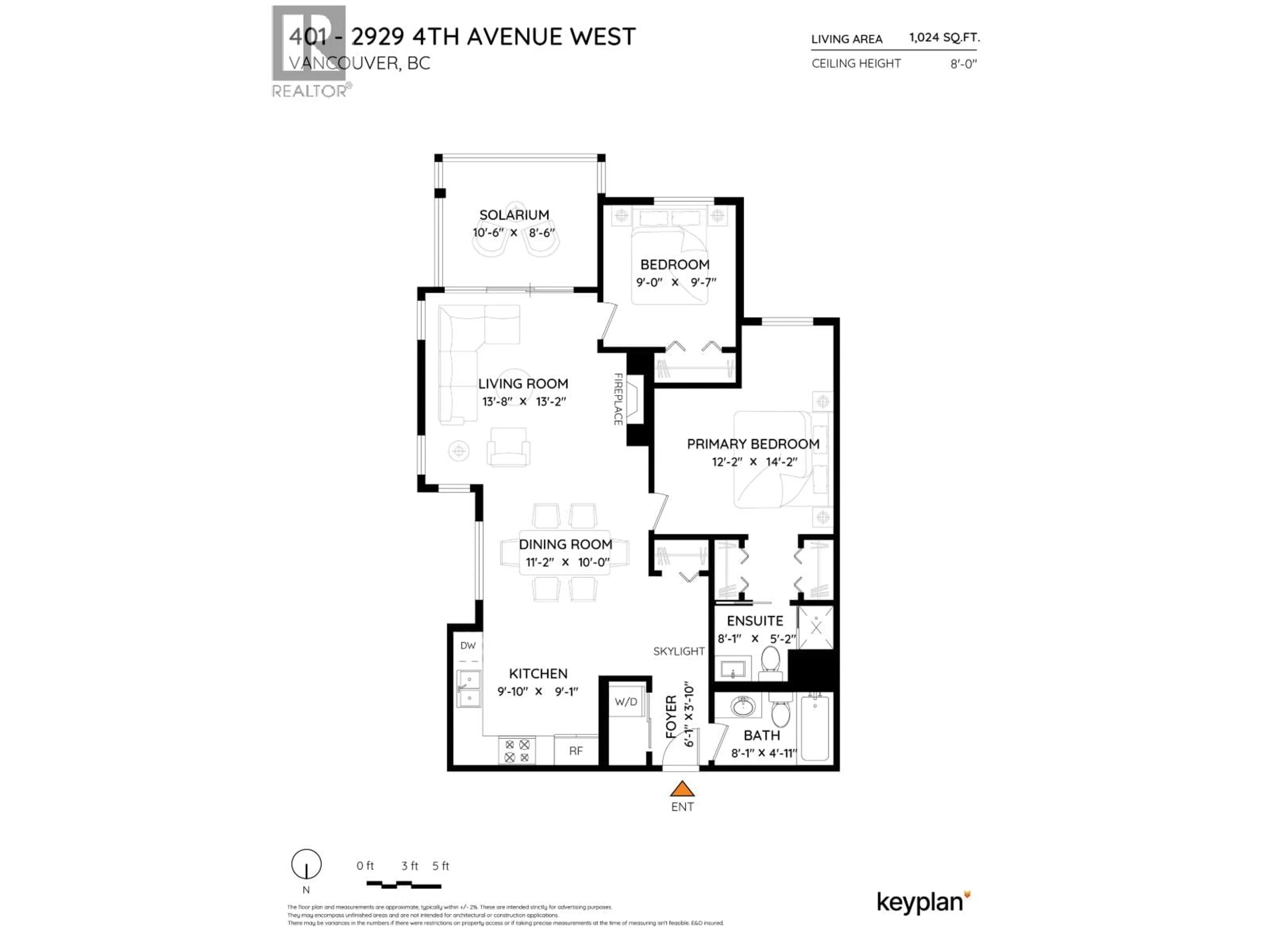 Floor plan for 401 - 2929 4TH AVENUE, Vancouver British Columbia V6K4T3