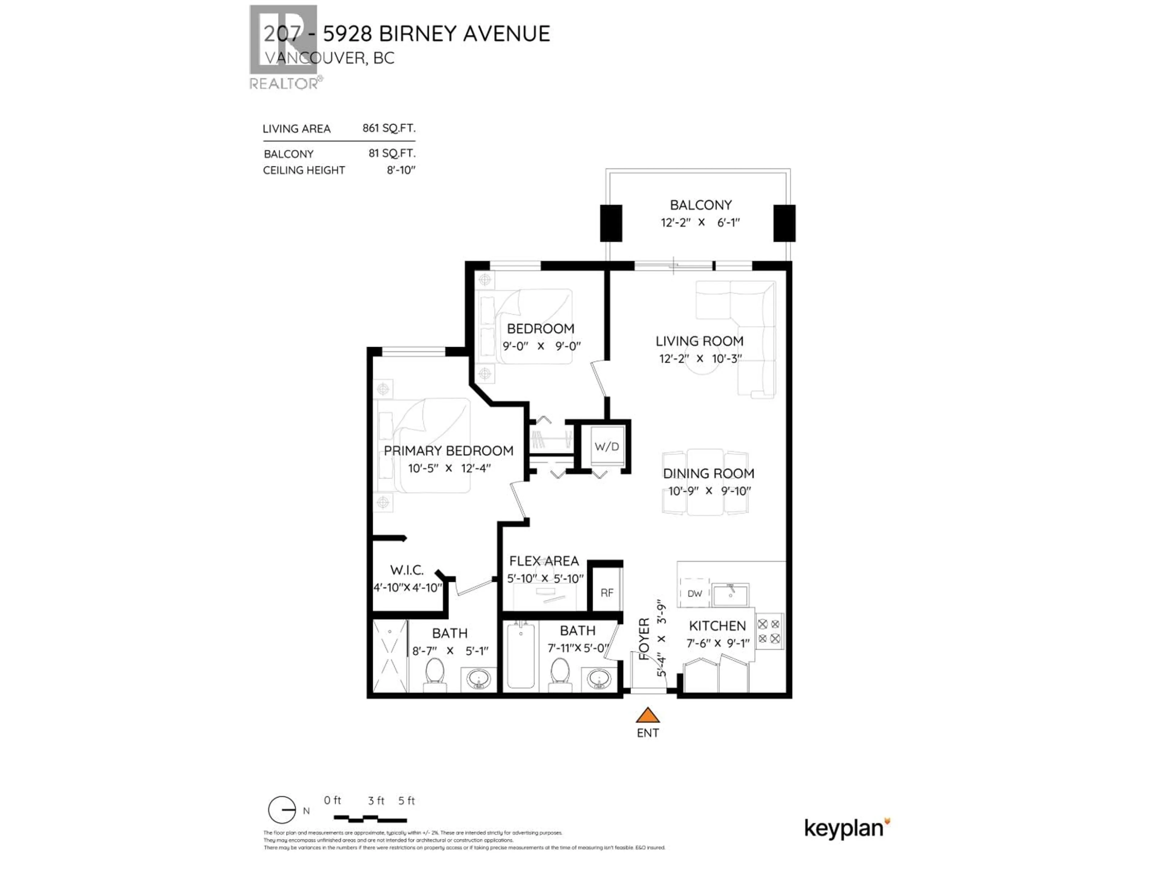 Floor plan for 207 - 5928 BIRNEY AVENUE, Vancouver British Columbia V6S0B5