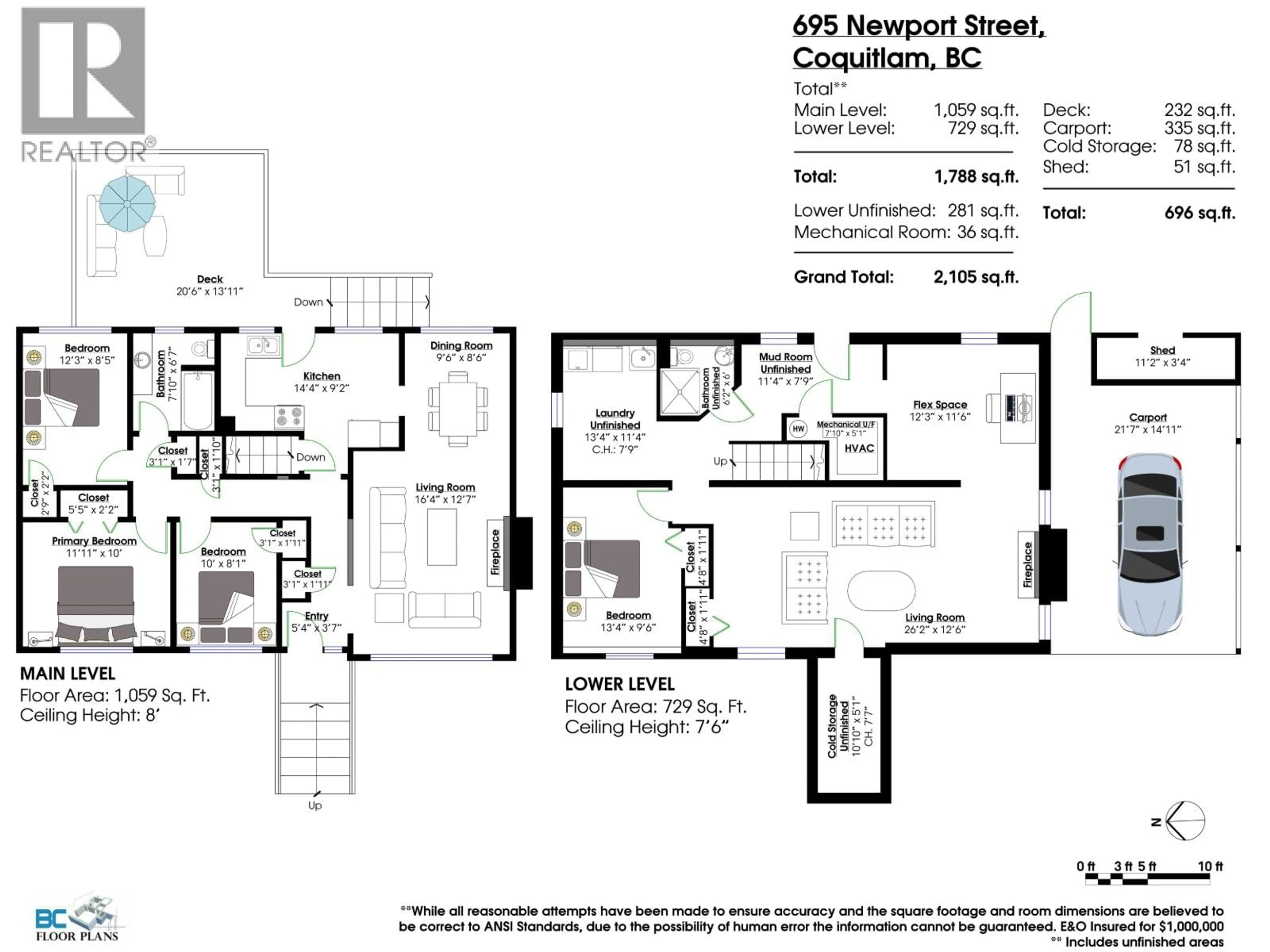 Floor plan for 695 NEWPORT STREET, Coquitlam British Columbia V3J3H7