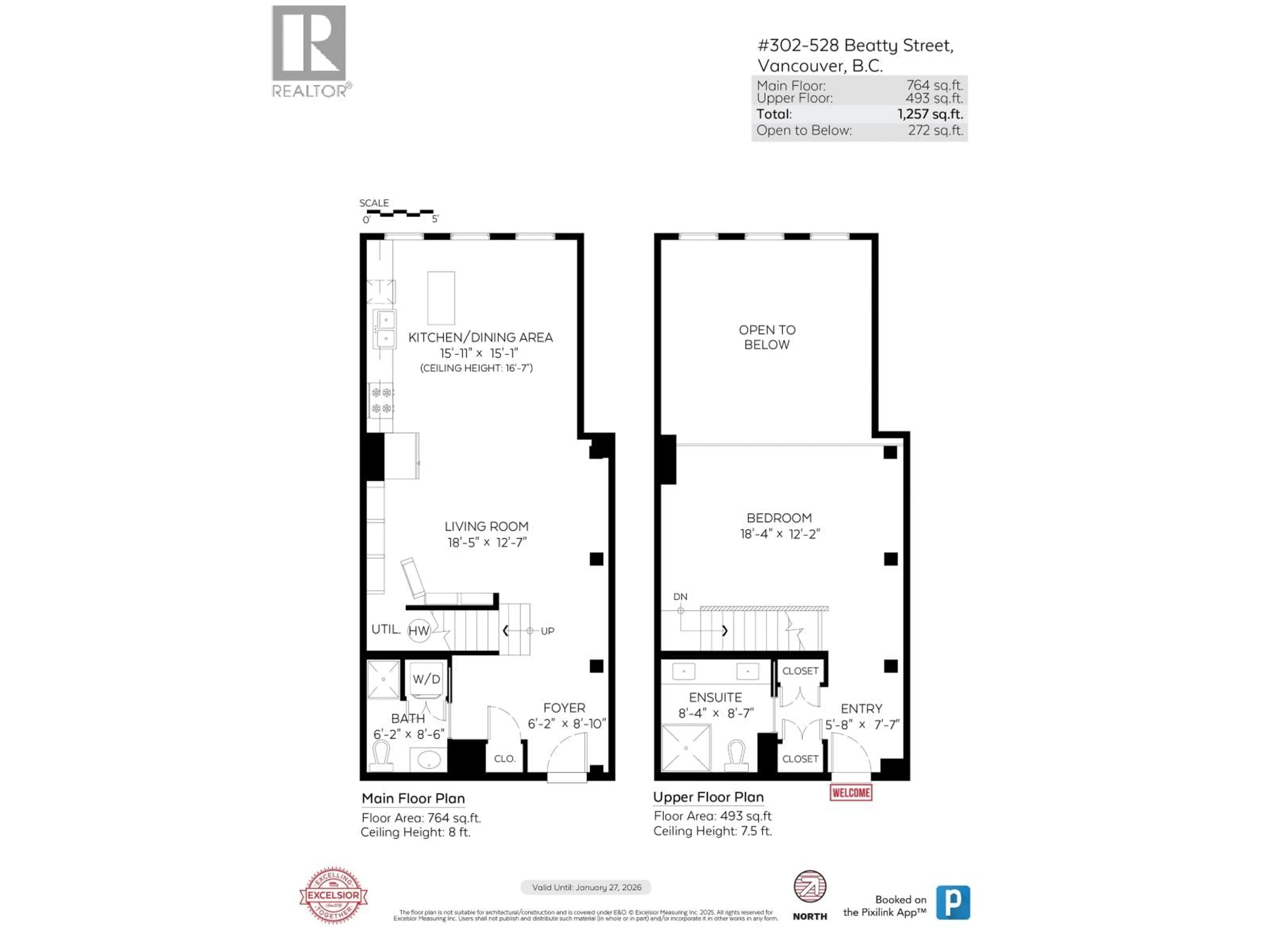 Floor plan for 302 - 528 BEATTY STREET, Vancouver British Columbia V6B2L3