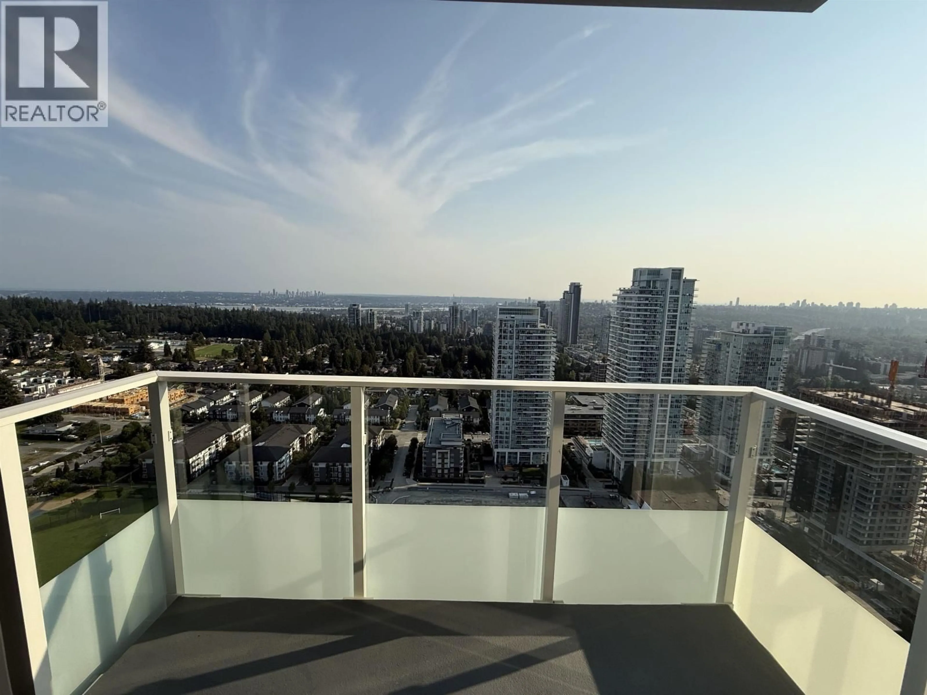 Balcony in the apartment, city buildings view from balcony for 3203 - 537 COTTONWOOD AVENUE, Coquitlam British Columbia V3J0S4