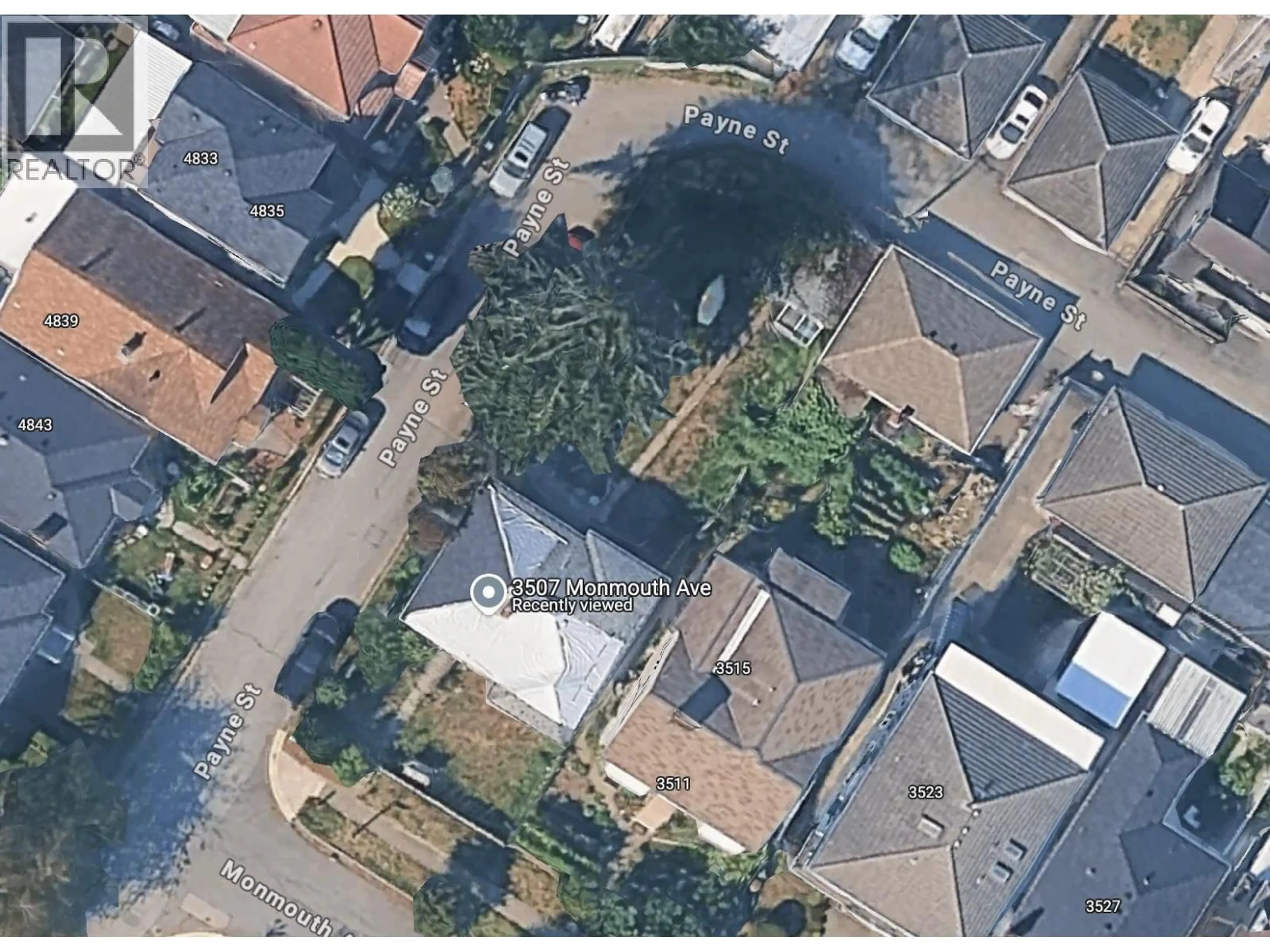 A pic from outside/outdoor area/front of a property/back of a property/a pic from drone, street for 3507 MONMOUTH AVENUE, Vancouver British Columbia V5R5S1