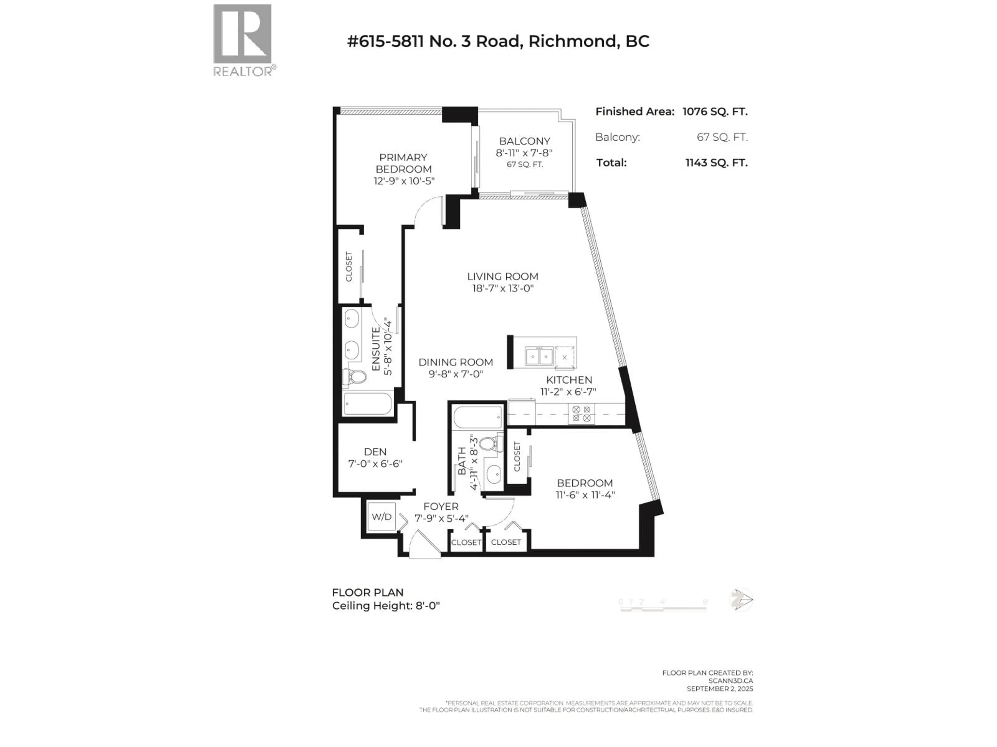 Floor plan for 615 - 5811 NO. 3 ROAD, Richmond British Columbia V6X4L7
