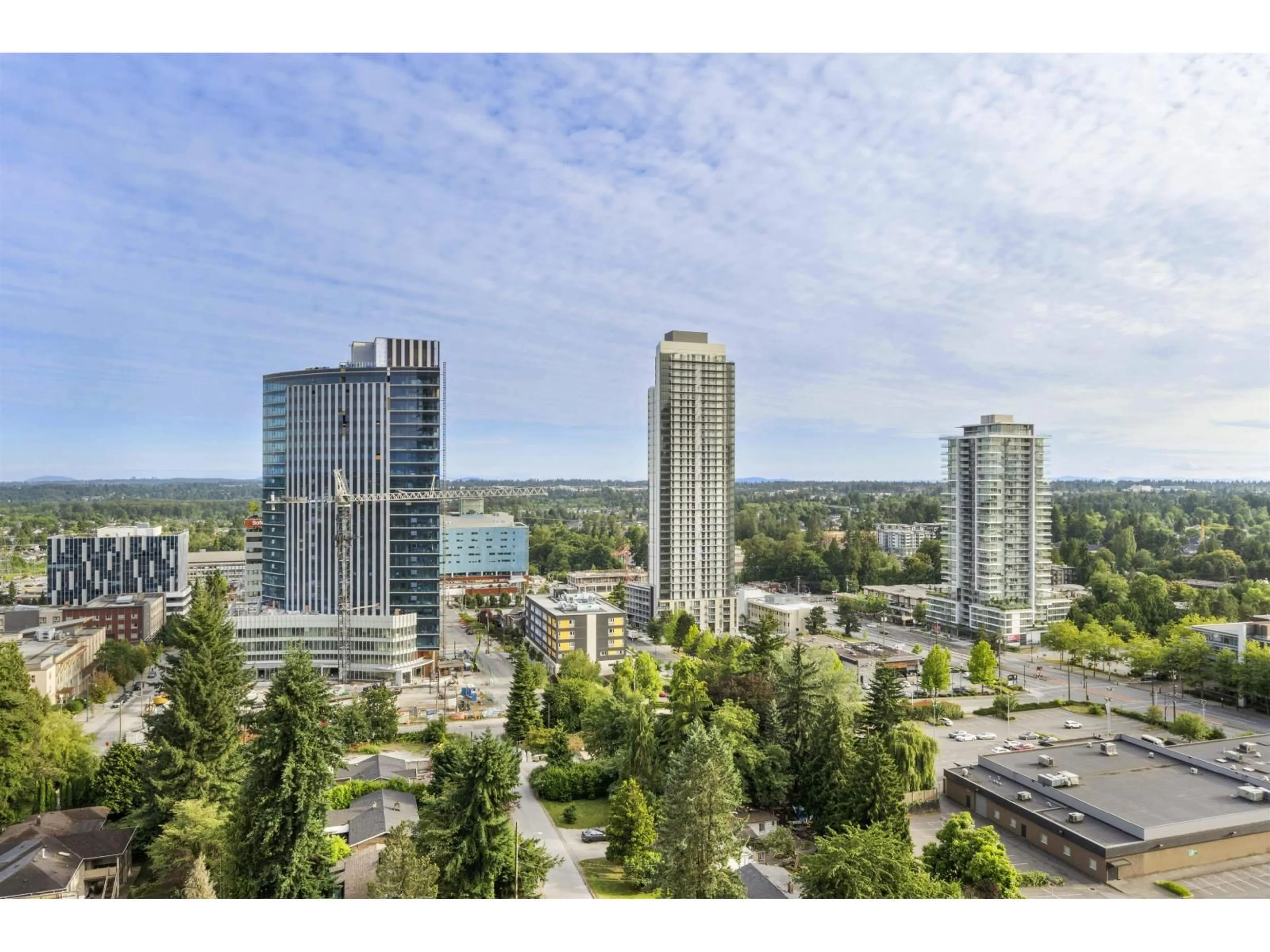 A pic from outside/outdoor area/front of a property/back of a property/a pic from drone, city buildings view from balcony for 1701 - 13745 GEORGE JUNCTION, Surrey British Columbia V3T4Y3