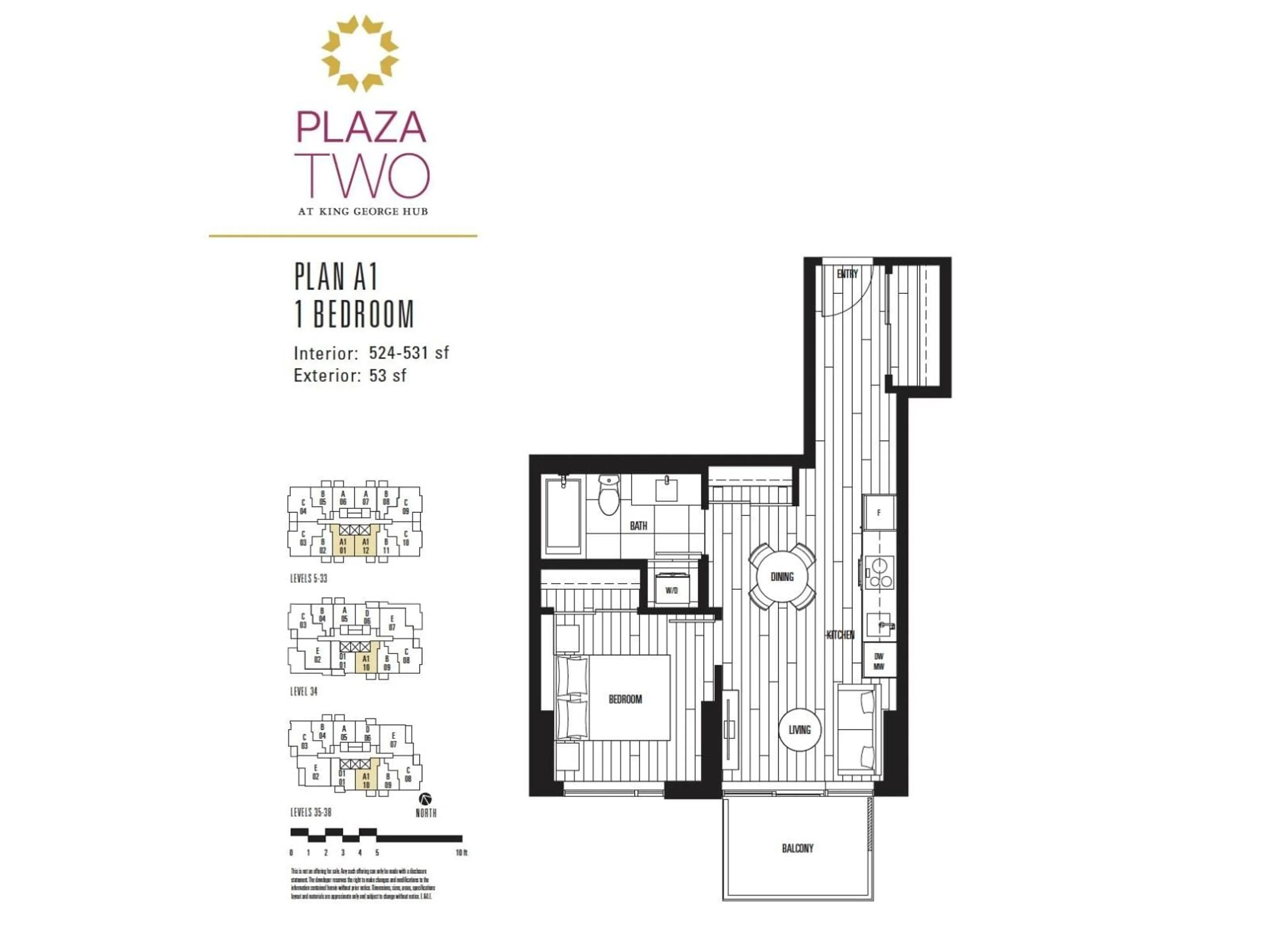Floor plan for 1701 - 13745 GEORGE JUNCTION, Surrey British Columbia V3T4Y3