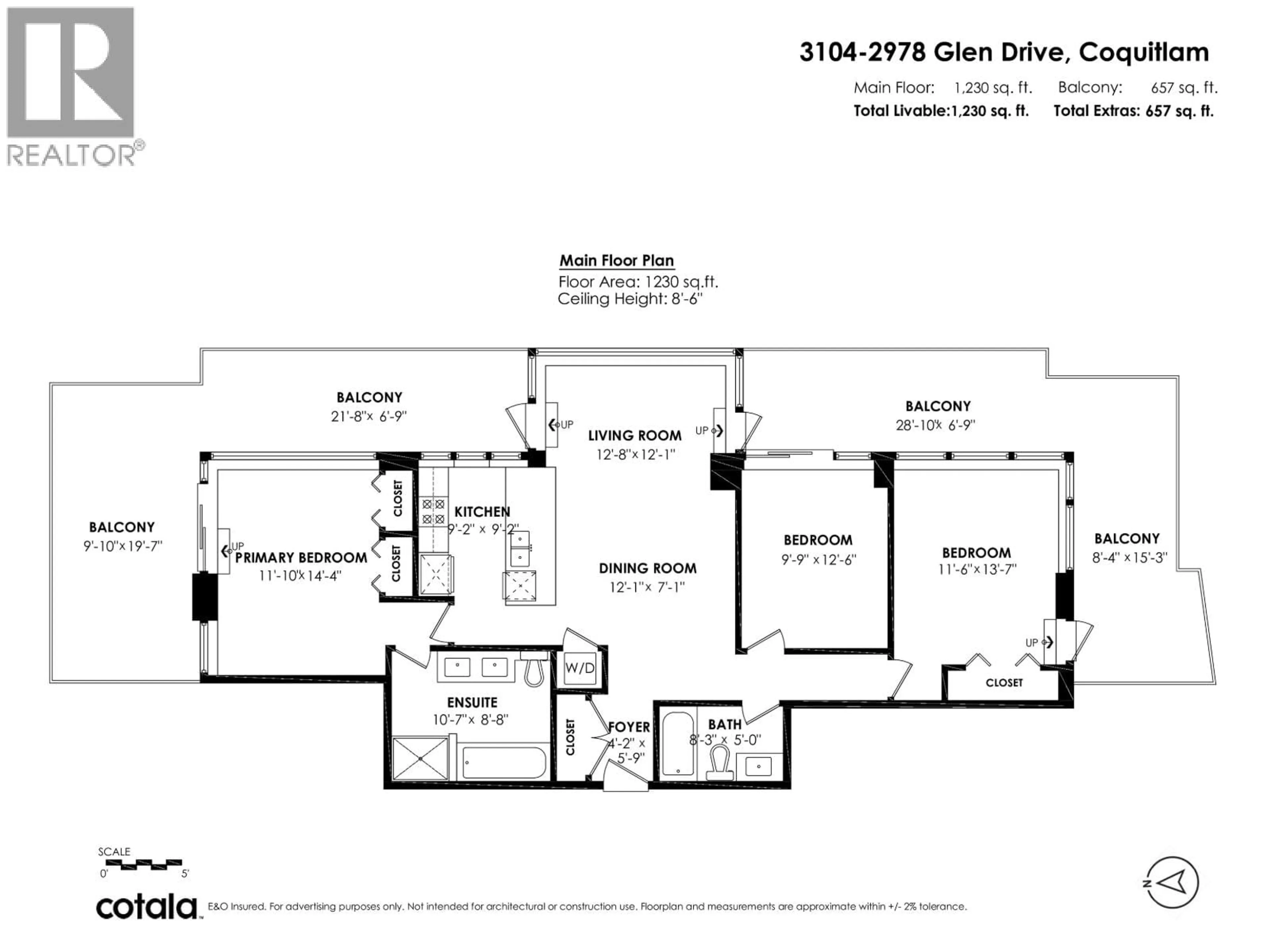 Floor plan for 3104 - 2978 GLEN DRIVE, Coquitlam British Columbia V3B0C3