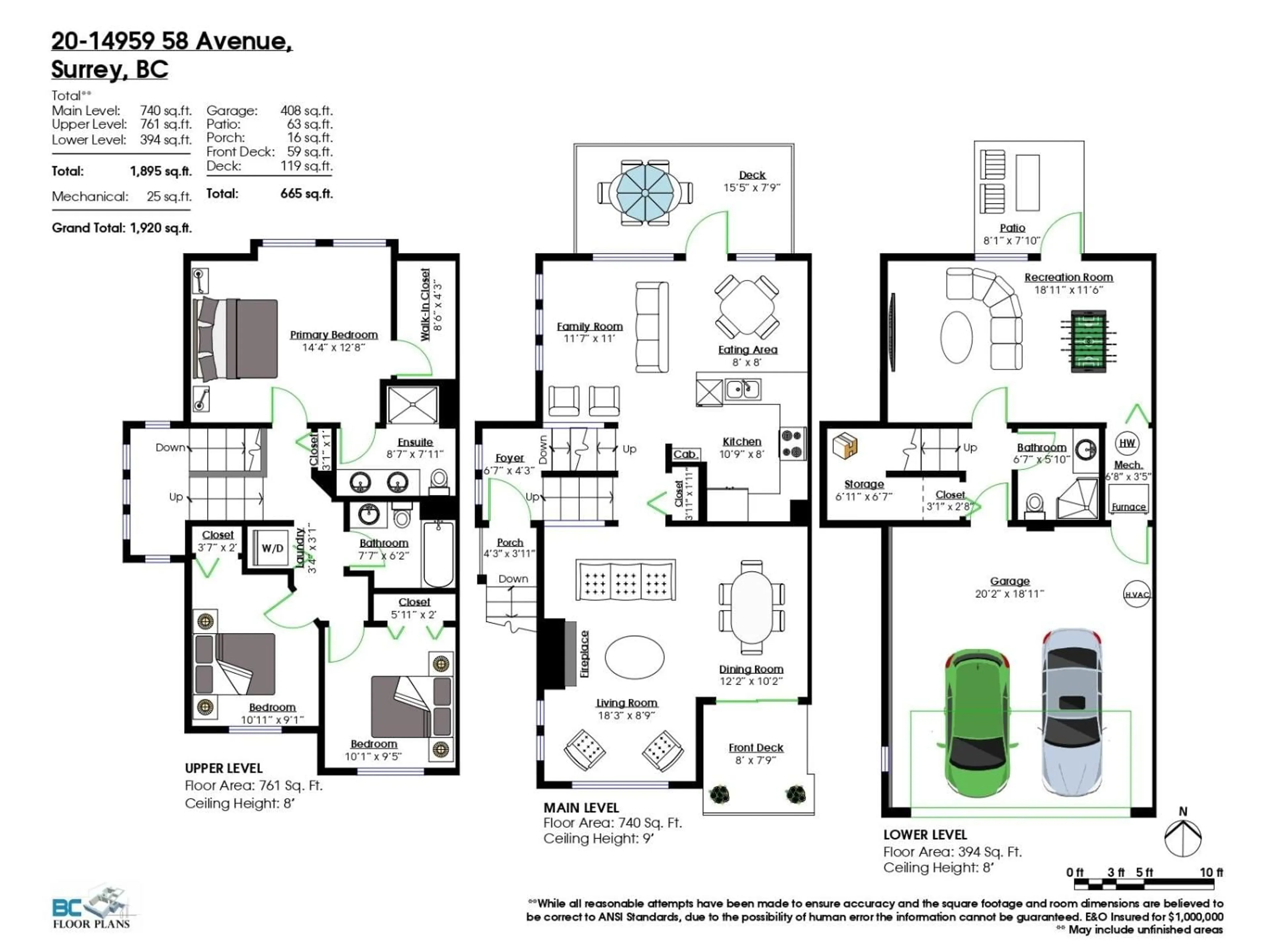 Floor plan for 20 - 14959 58, Surrey British Columbia V3S9Y9