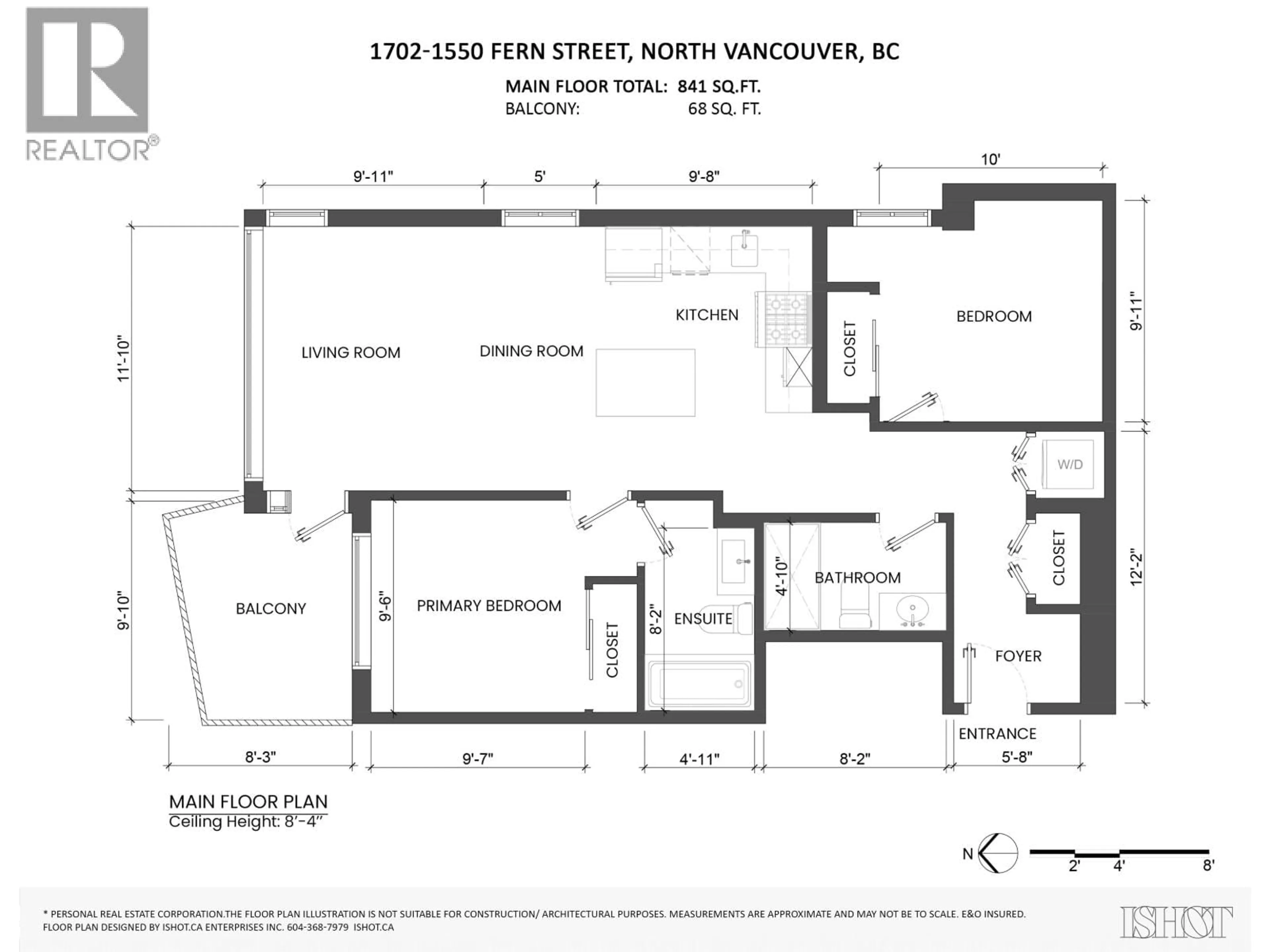 Floor plan for 1702 - 1550 FERN STREET, North Vancouver British Columbia V7J0A9