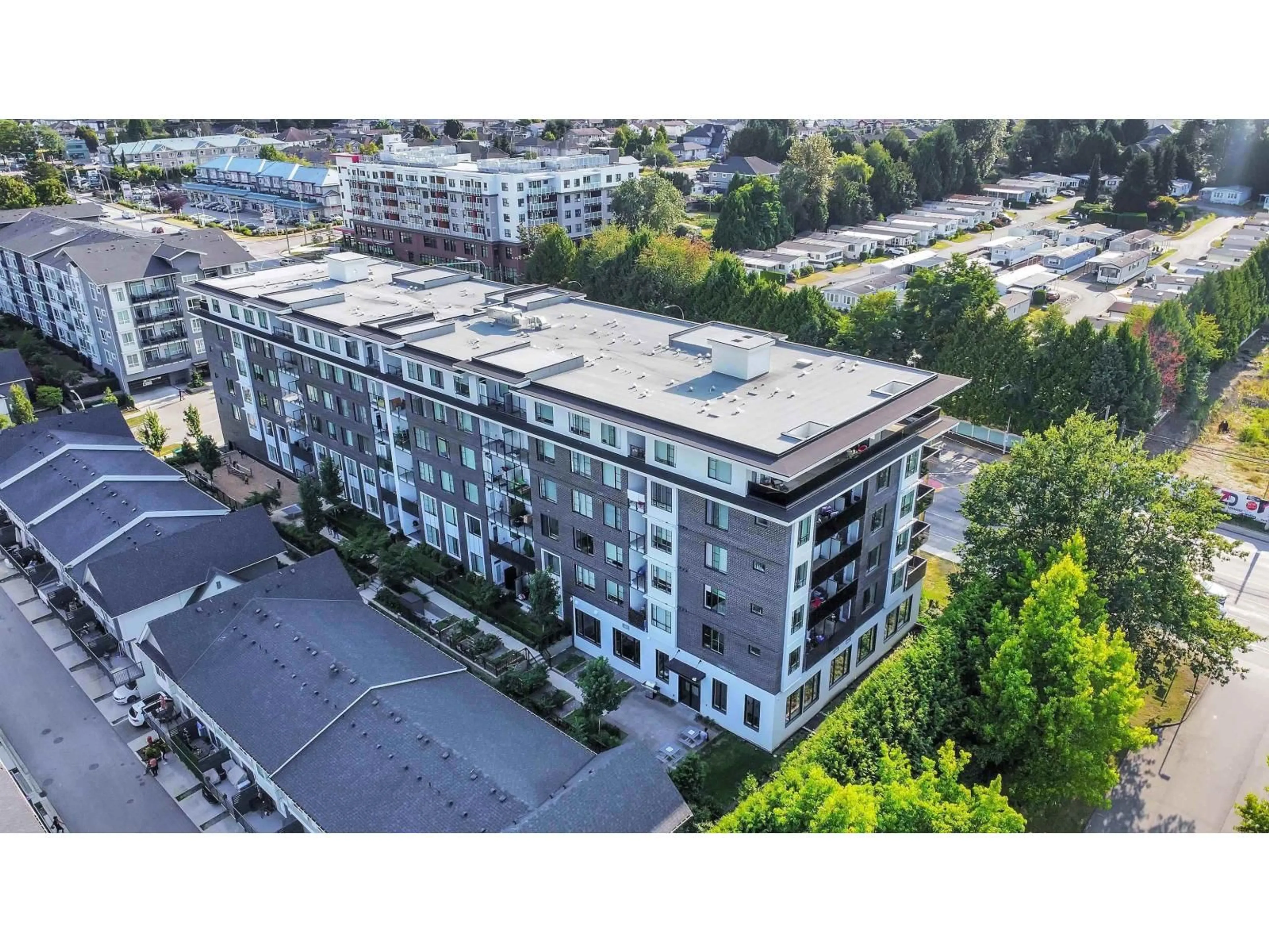 A pic from outside/outdoor area/front of a property/back of a property/a pic from drone, city buildings view from balcony for 306 - 13623 81A, Surrey British Columbia V3W3N7