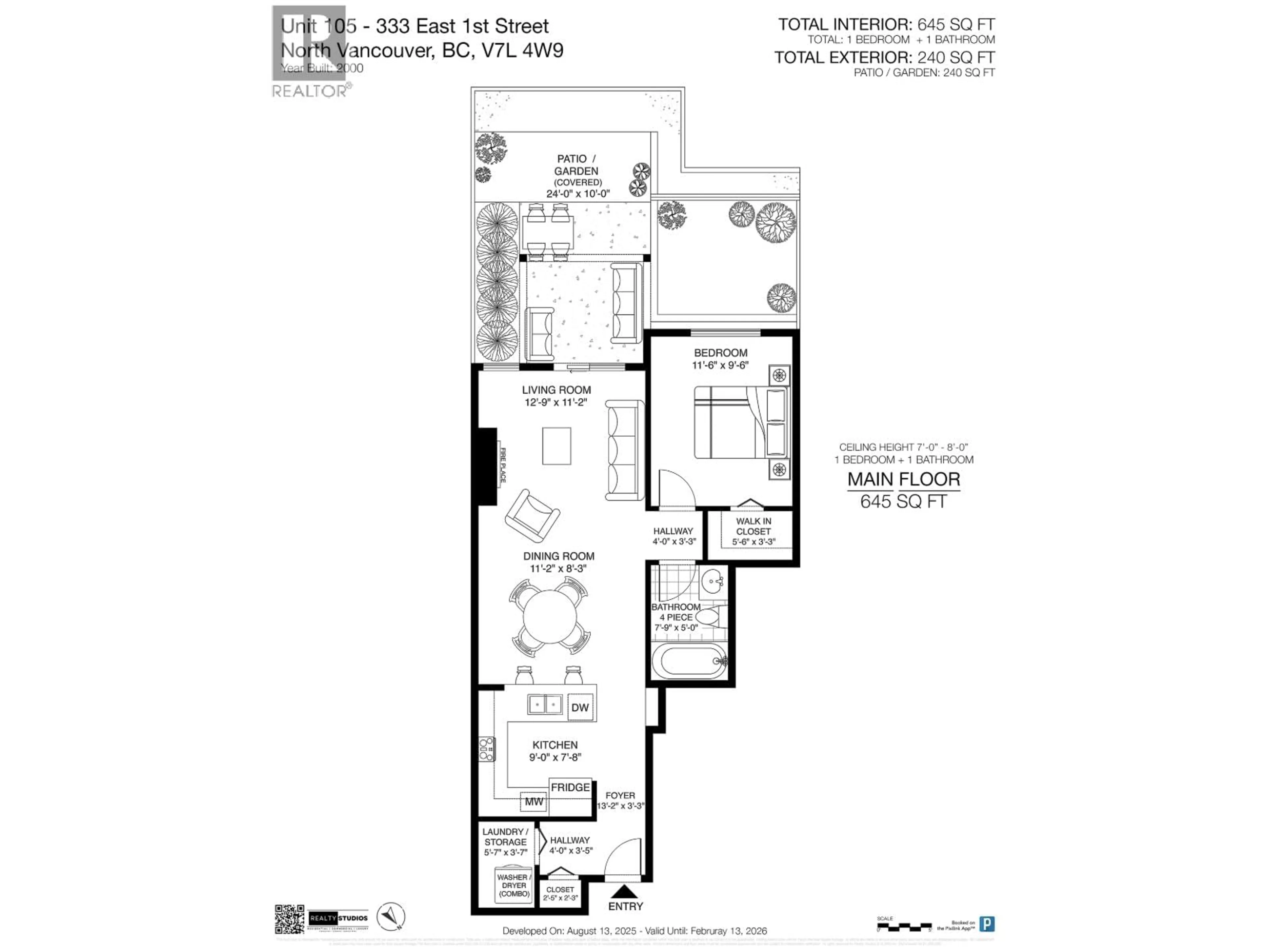 Floor plan for 105 - 333 1ST STREET, North Vancouver British Columbia V7L4W9