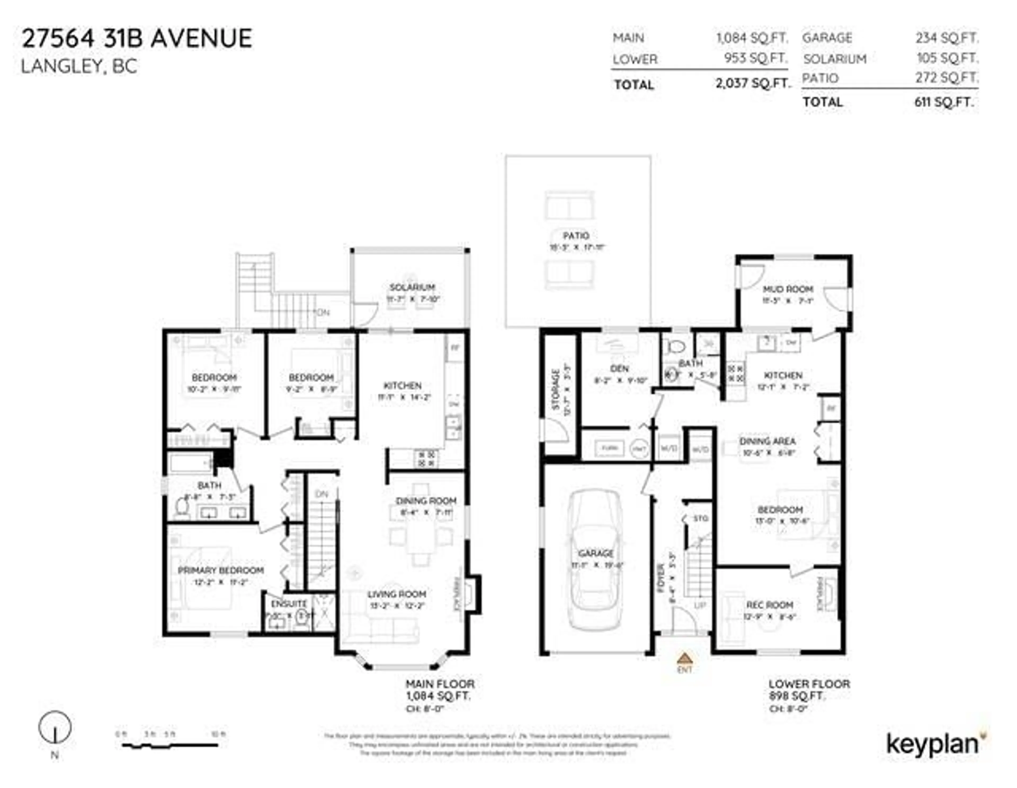 Floor plan for 27564 31B, Langley British Columbia V4W3L3