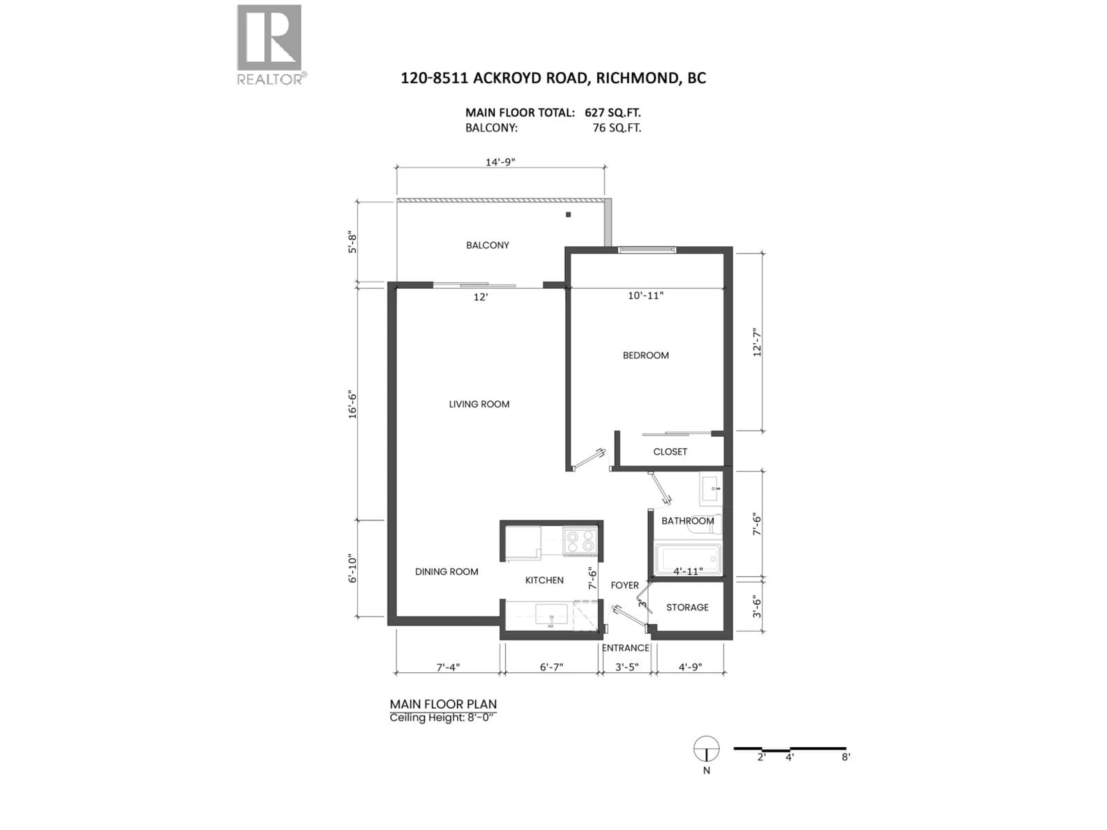 Floor plan for 120 - 8511 ACKROYD ROAD, Richmond British Columbia V6X3E7