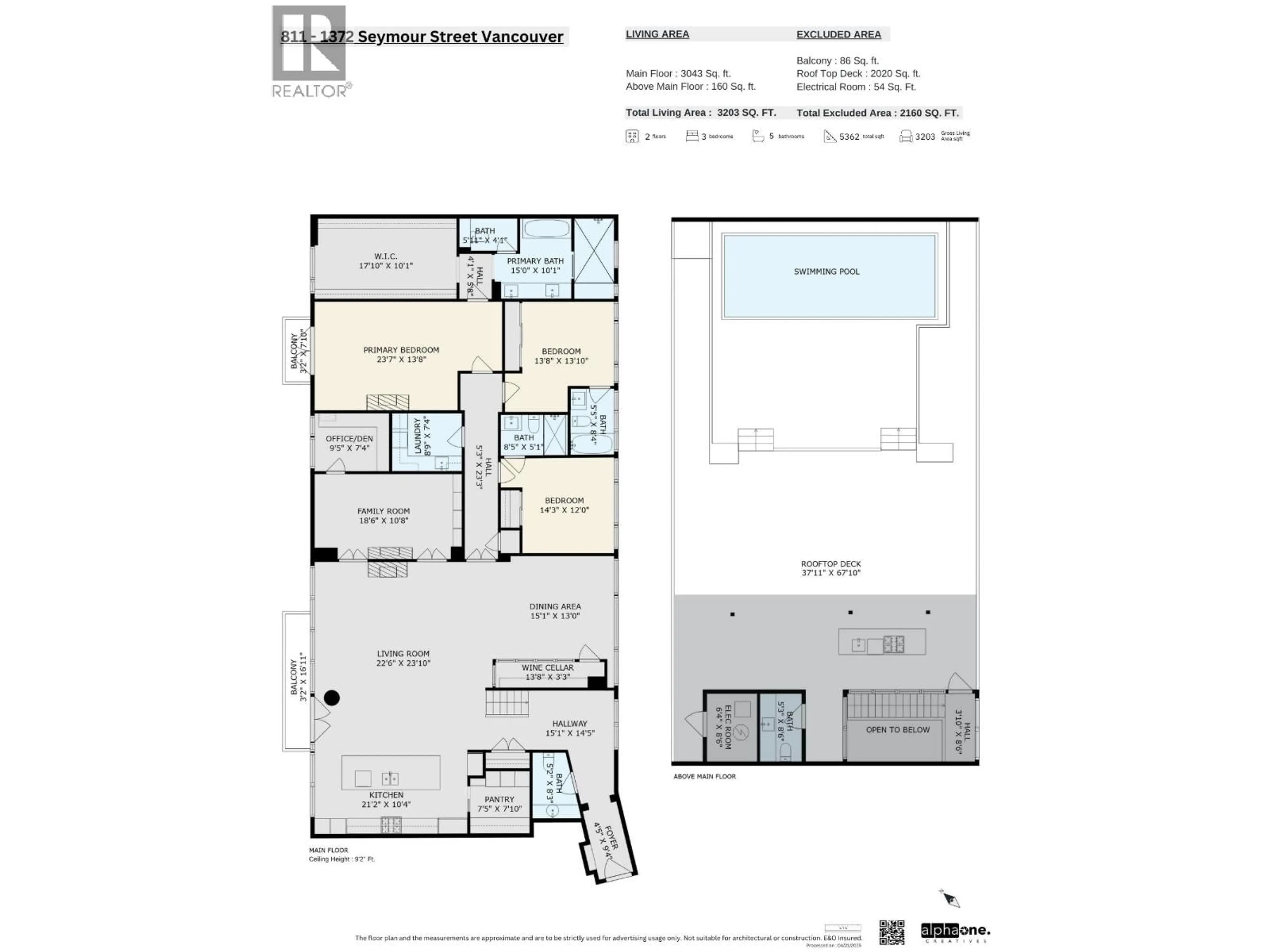 Floor plan for 811 - 1372 SEYMOUR STREET, Vancouver British Columbia V6B0L1