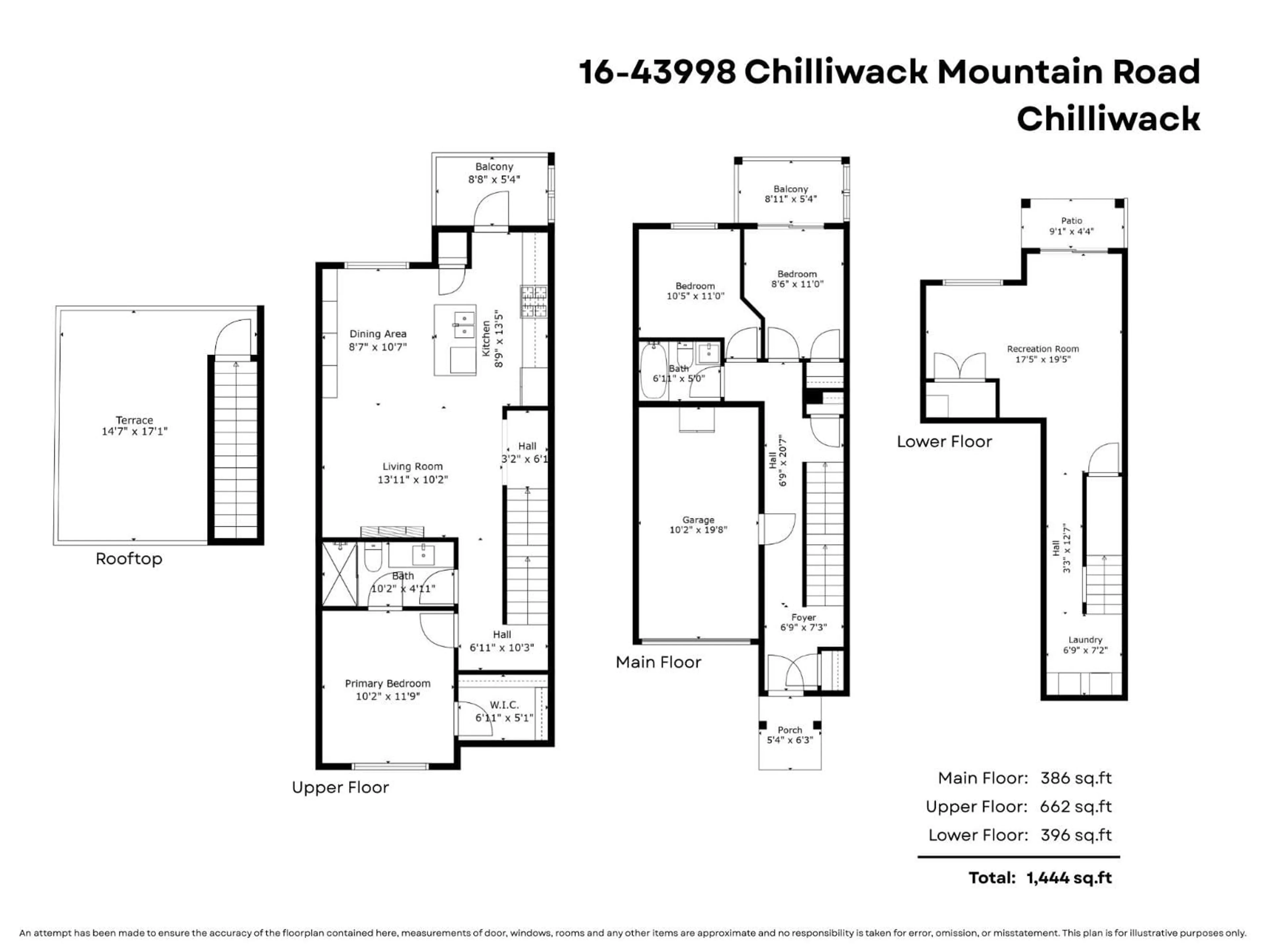 Floor plan for 16 - 43998 CHILLIWACK MOUNTAIN ROAD, Chilliwack British Columbia V2R6J2