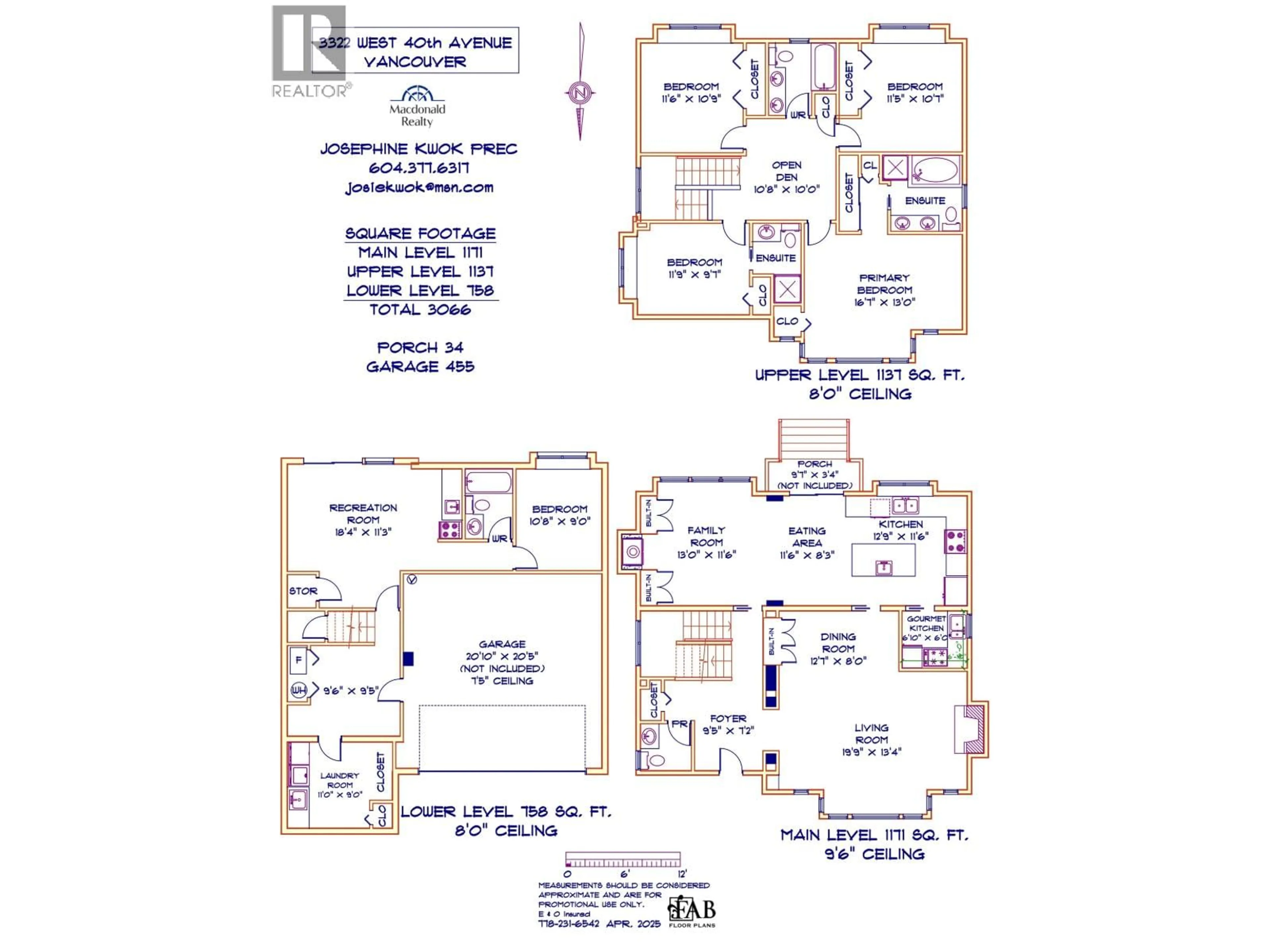 Floor plan for 3322 40TH AVENUE, Vancouver British Columbia V6N3B6