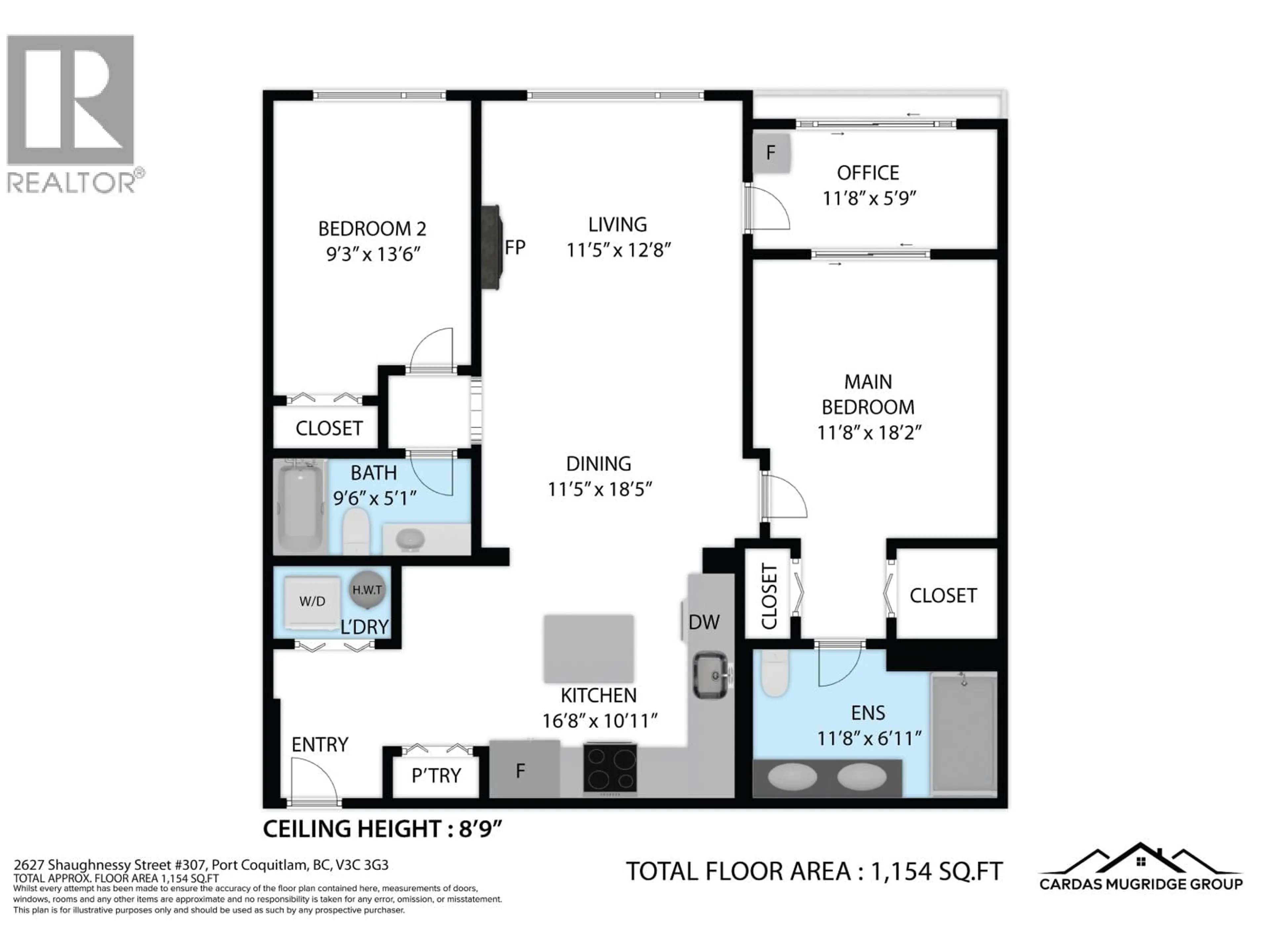 Floor plan for 307 - 2627 SHAUGHNESSY STREET, Port Coquitlam British Columbia V3C0E1