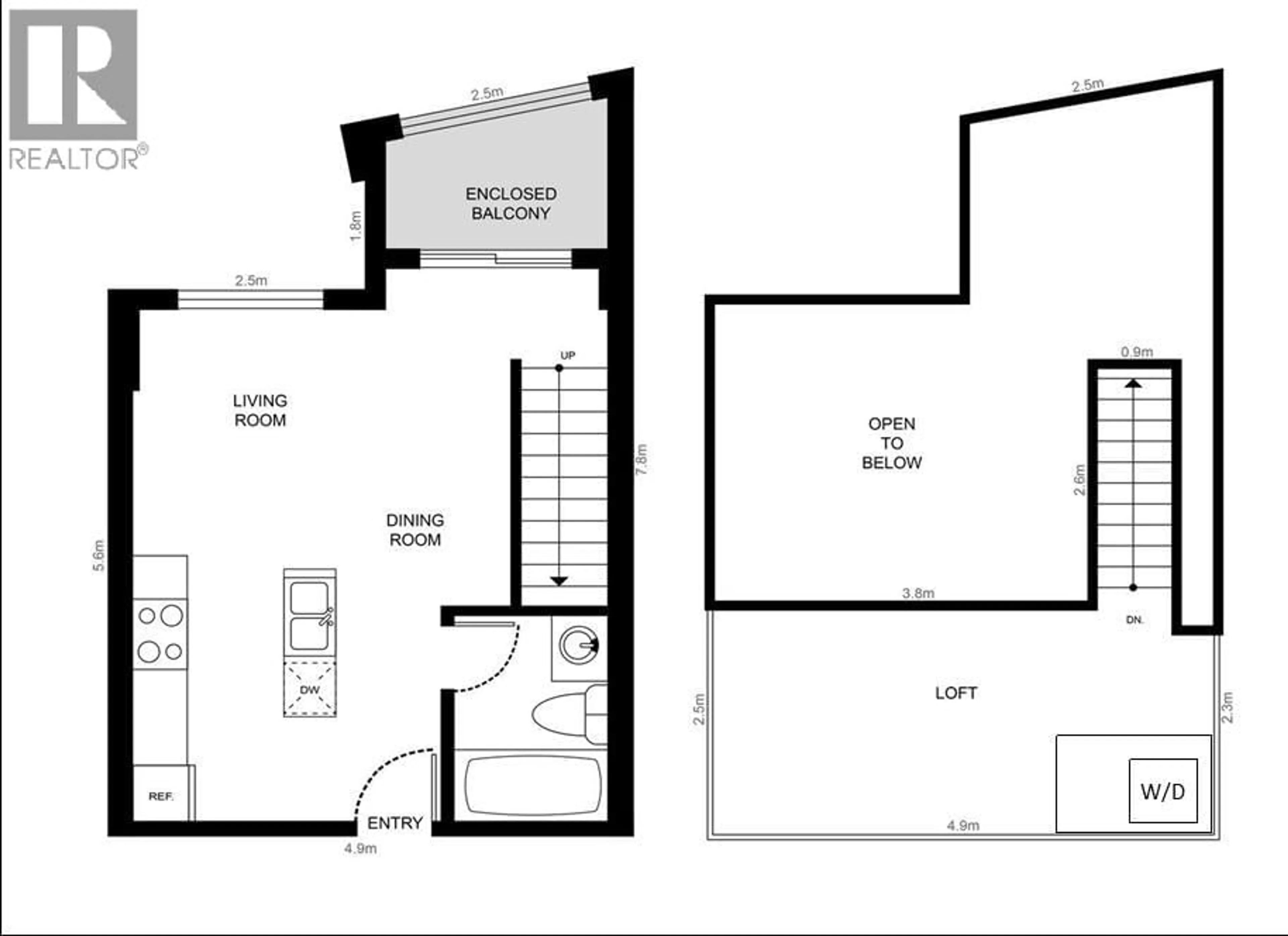 Floor plan for 804 - 933 SEYMOUR STREET, Vancouver British Columbia V6B6L6