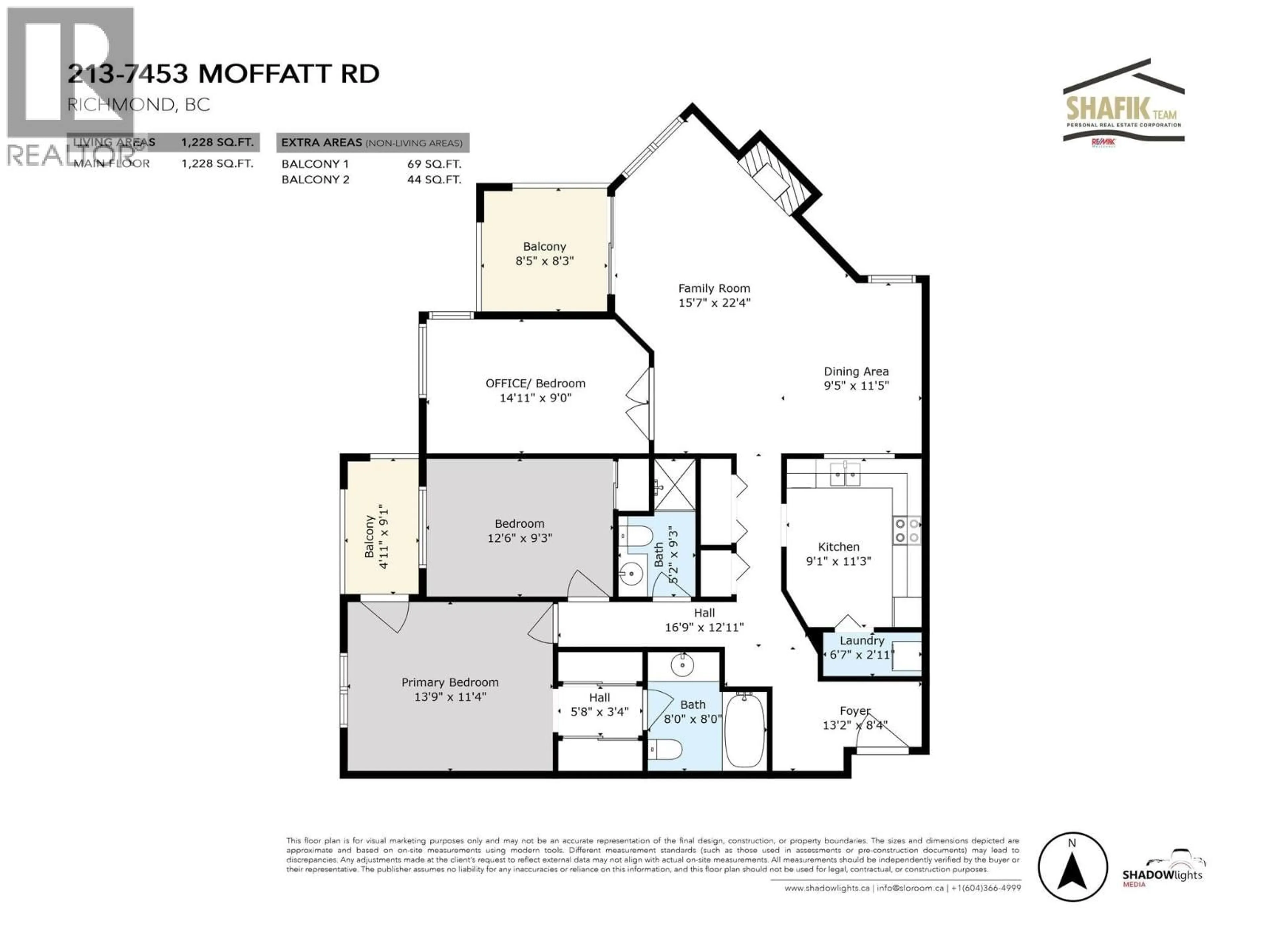 Floor plan for 213 - 7453 MOFFATT ROAD, Richmond British Columbia V6Y3W1