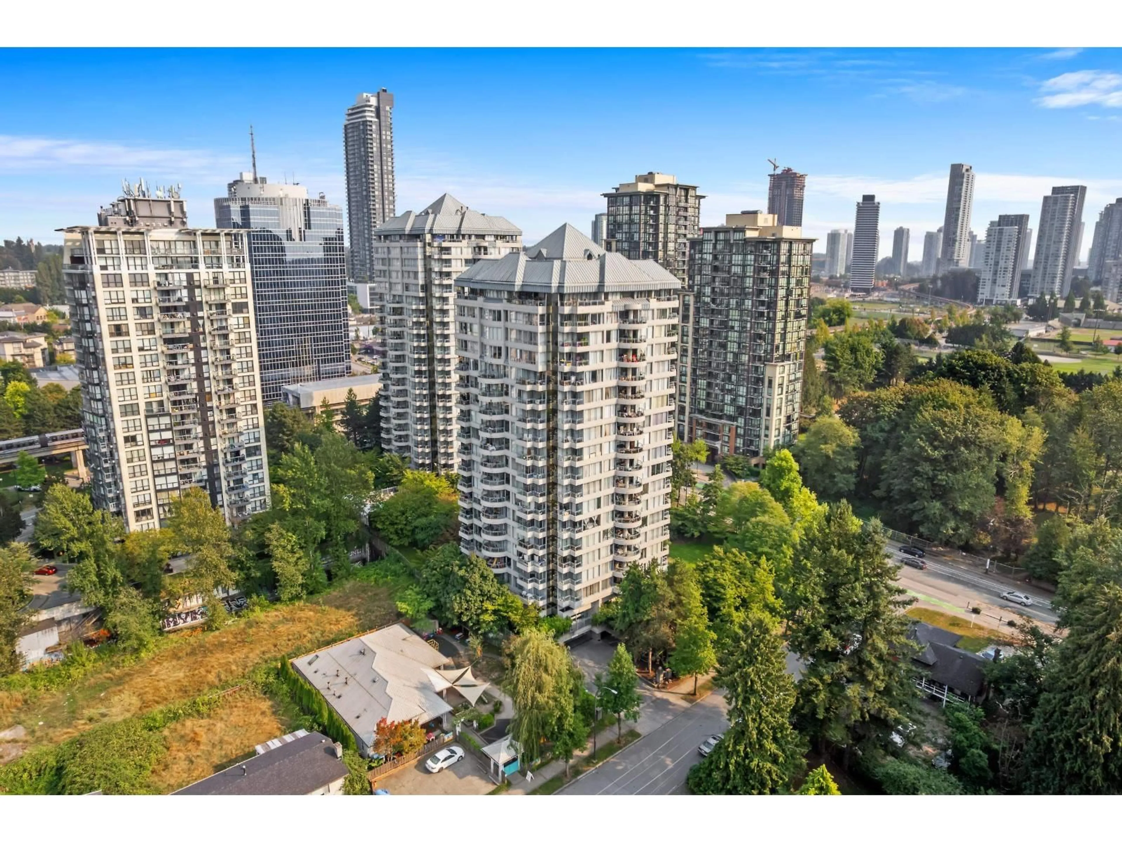 A pic from outside/outdoor area/front of a property/back of a property/a pic from drone, city buildings view from balcony for 803 - 13353 108, Surrey British Columbia V3T5T5