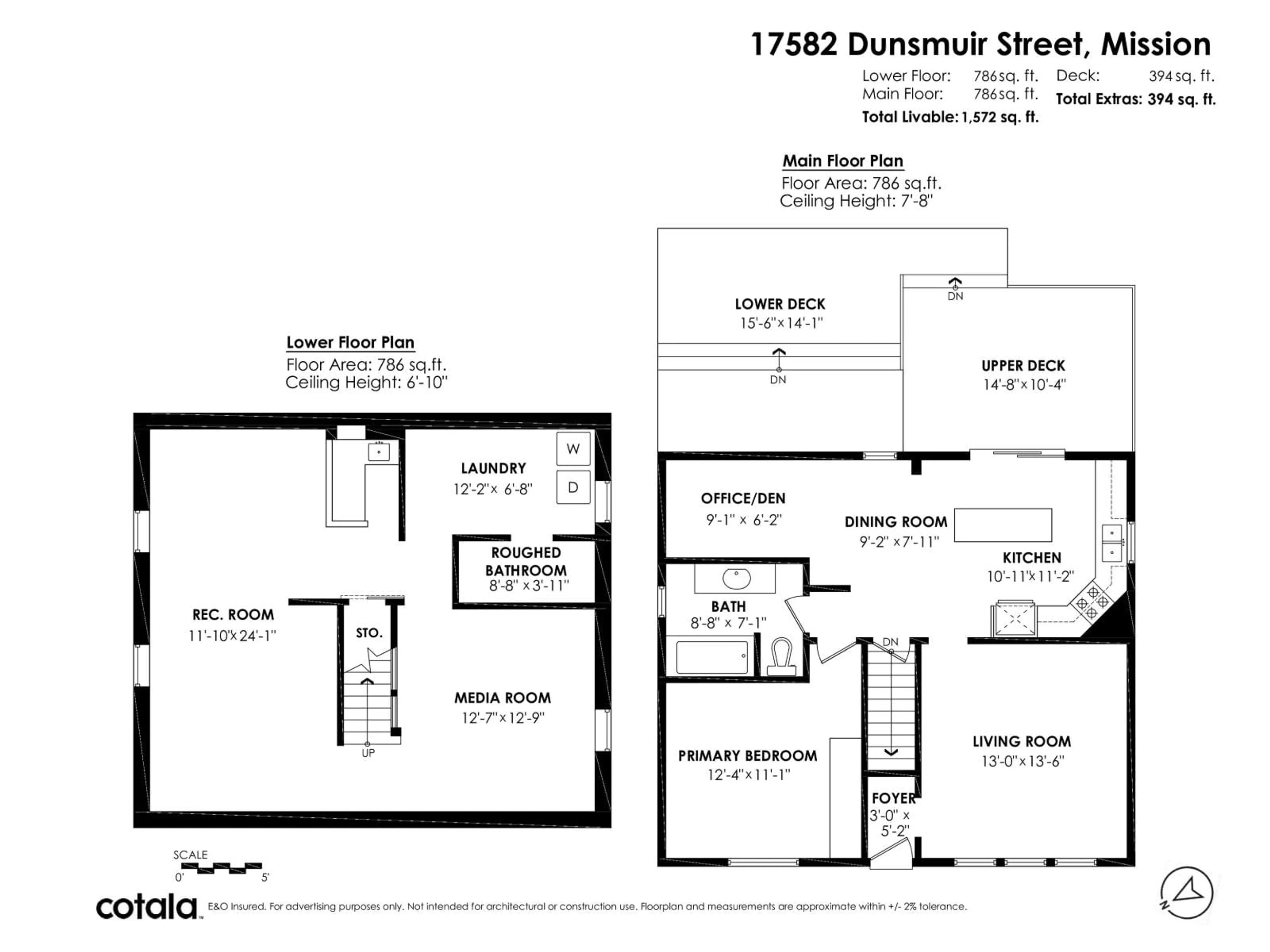 Floor plan for 7582 DUNSMUIR, Mission British Columbia V2V4B4