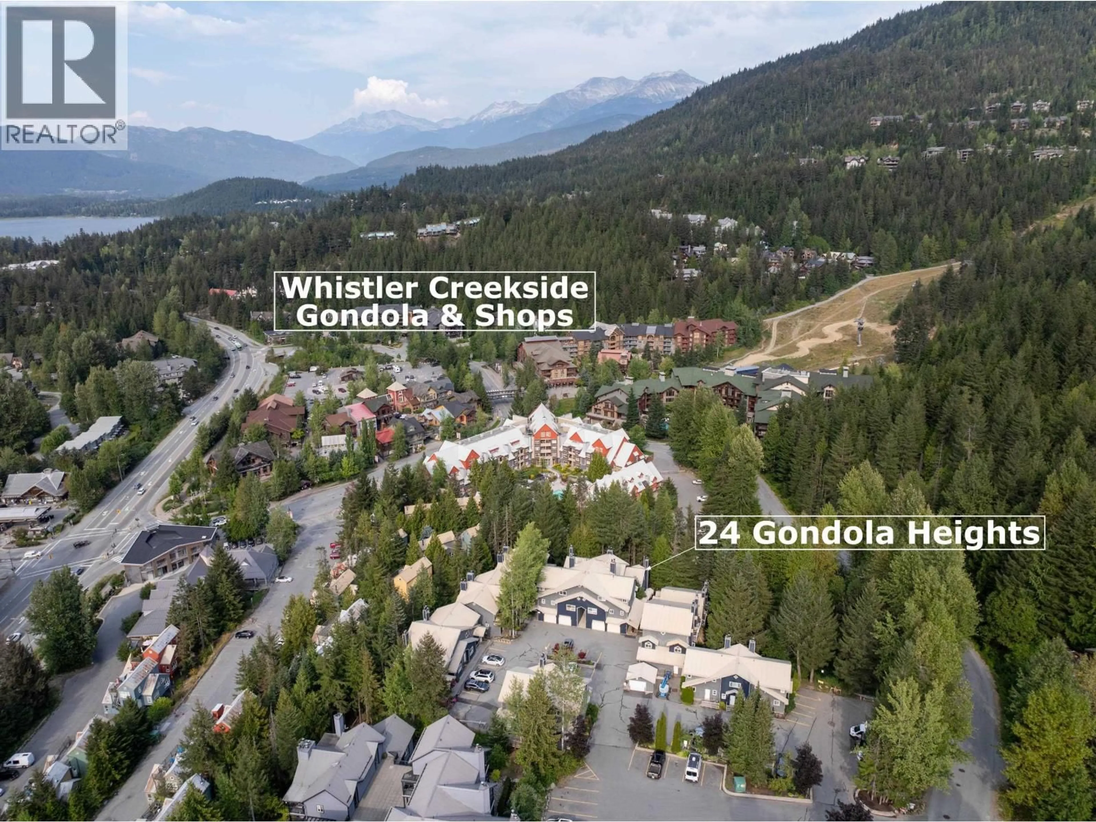 A pic from outside/outdoor area/front of a property/back of a property/a pic from drone, mountain view for 24 - 2211 MARMOT PLACE, Whistler British Columbia V8E0M6