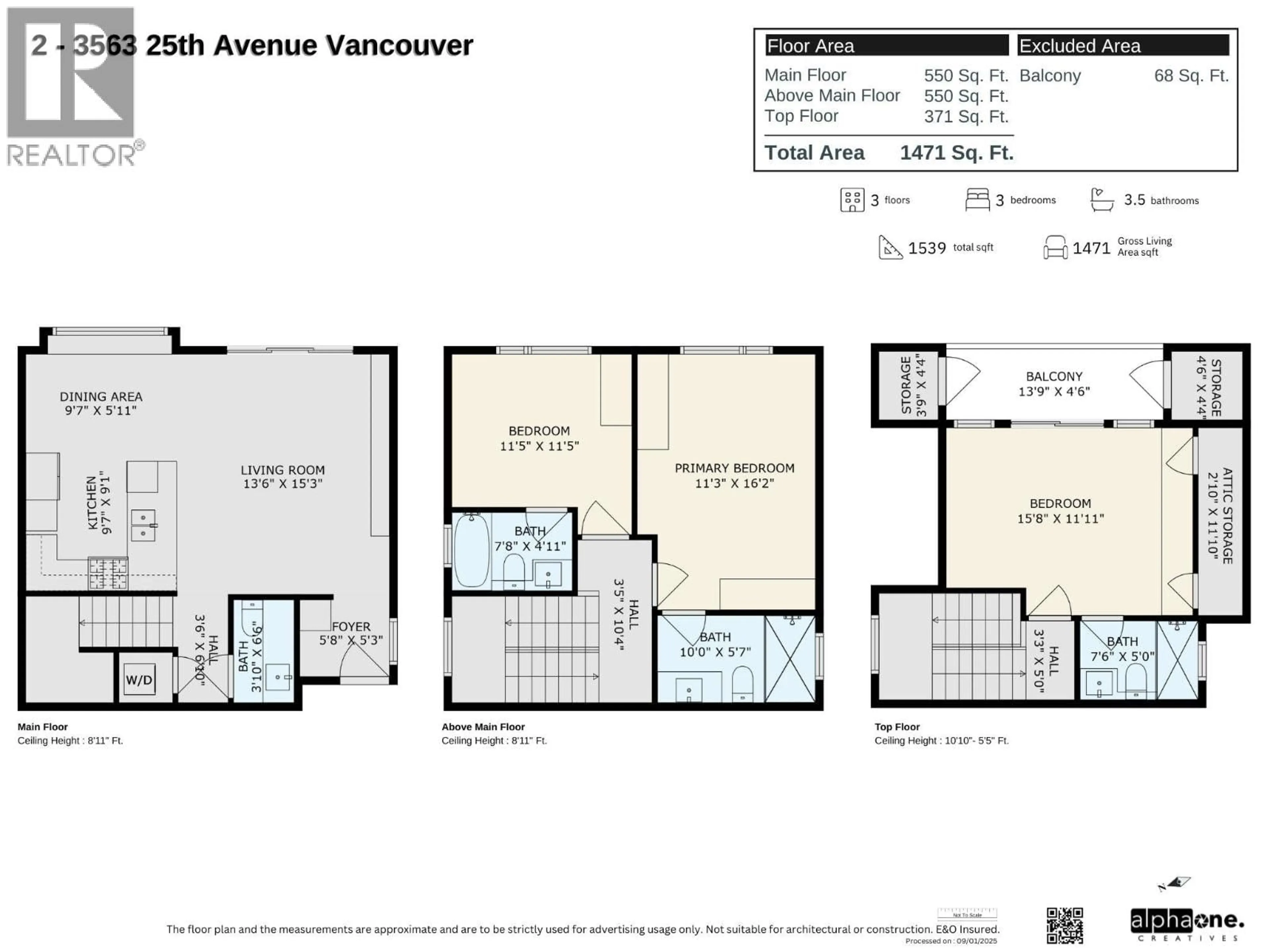 Floor plan for 2 - 3563 25TH AVENUE, Vancouver British Columbia V5R1K3