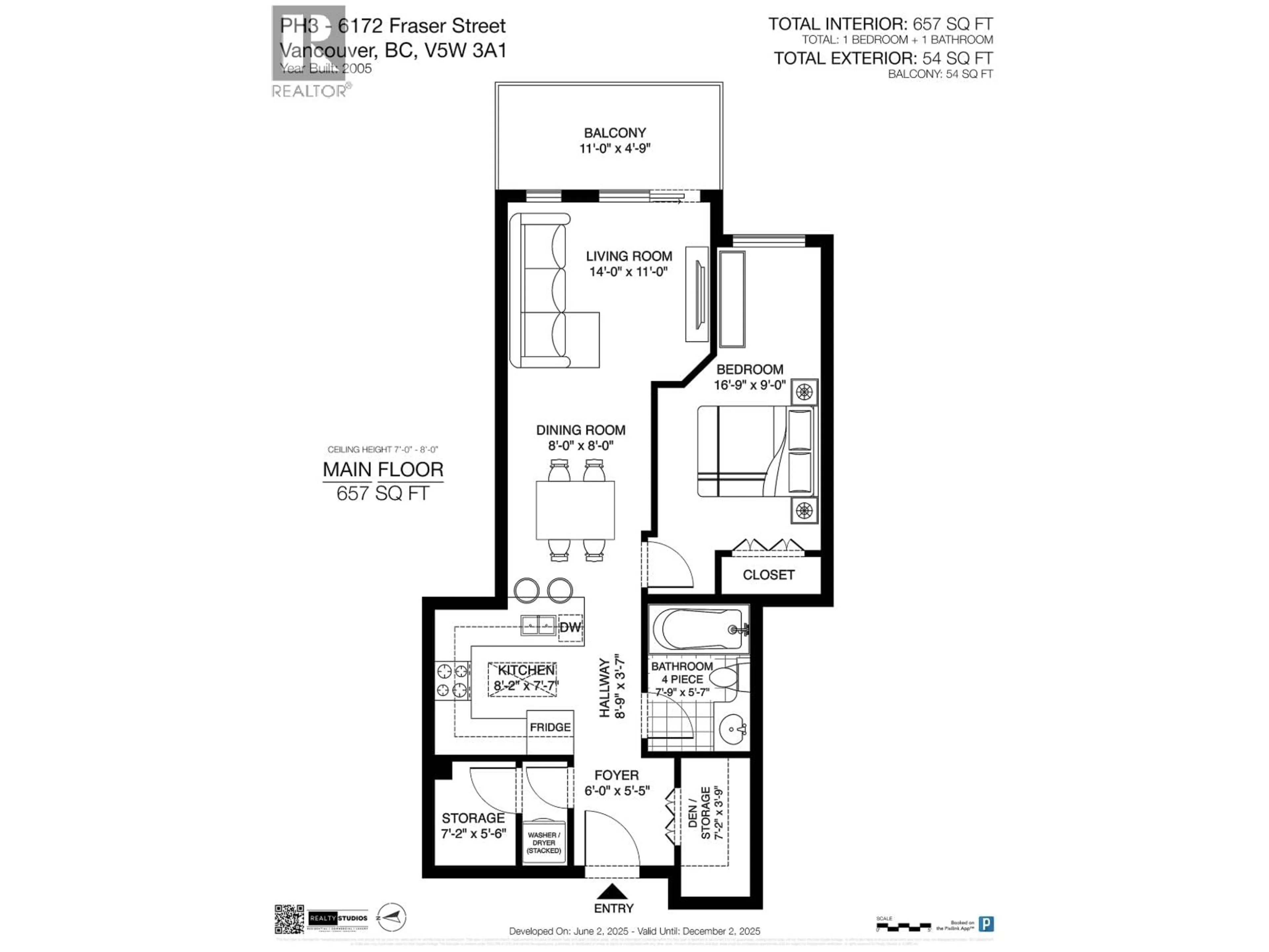 Floor plan for PH3 - 6172 FRASER STREET, Vancouver British Columbia V5W3A1