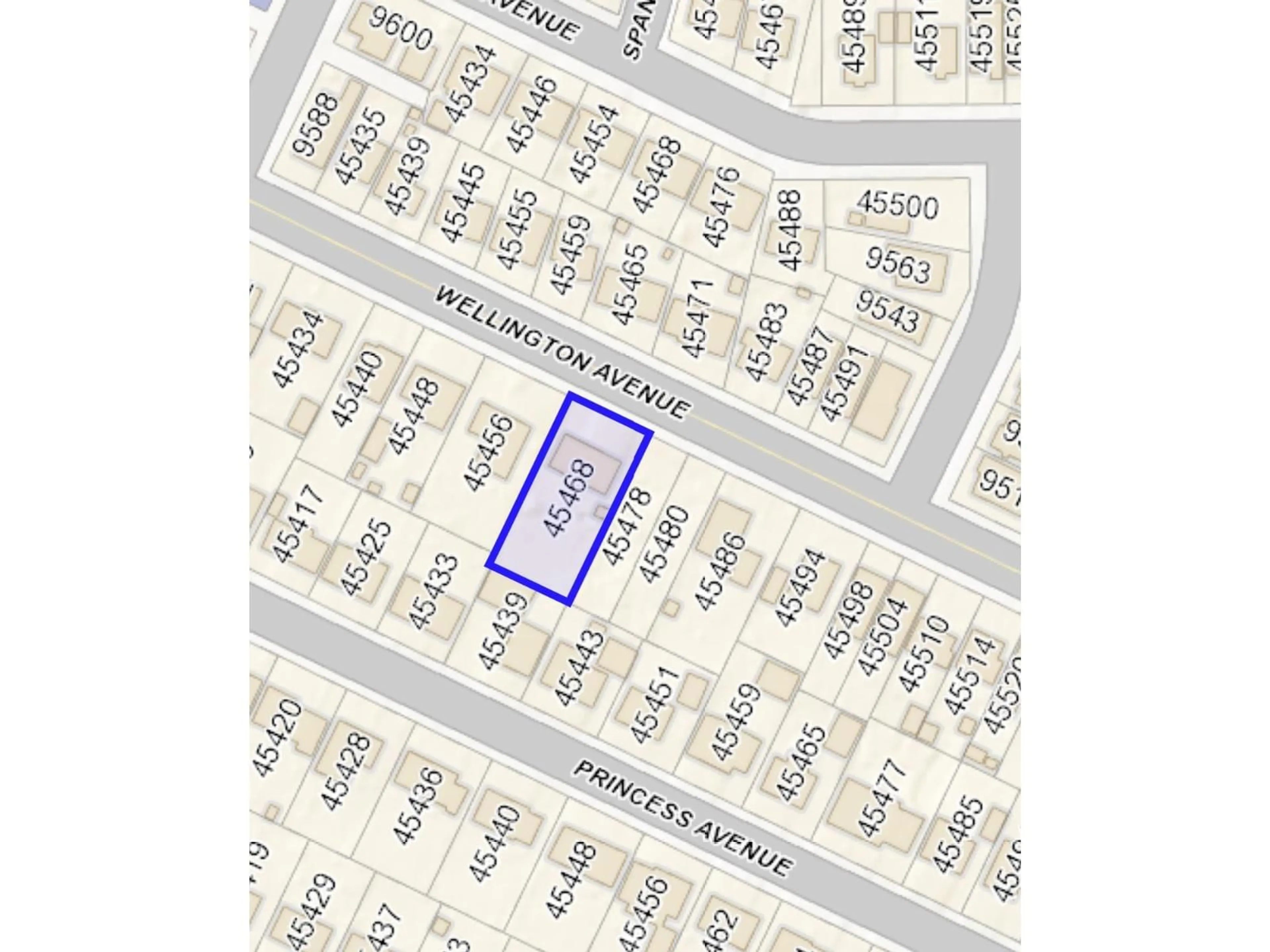 Picture of a map for 45468 WELLINGTON AVENUE, Chilliwack British Columbia V2P2E9