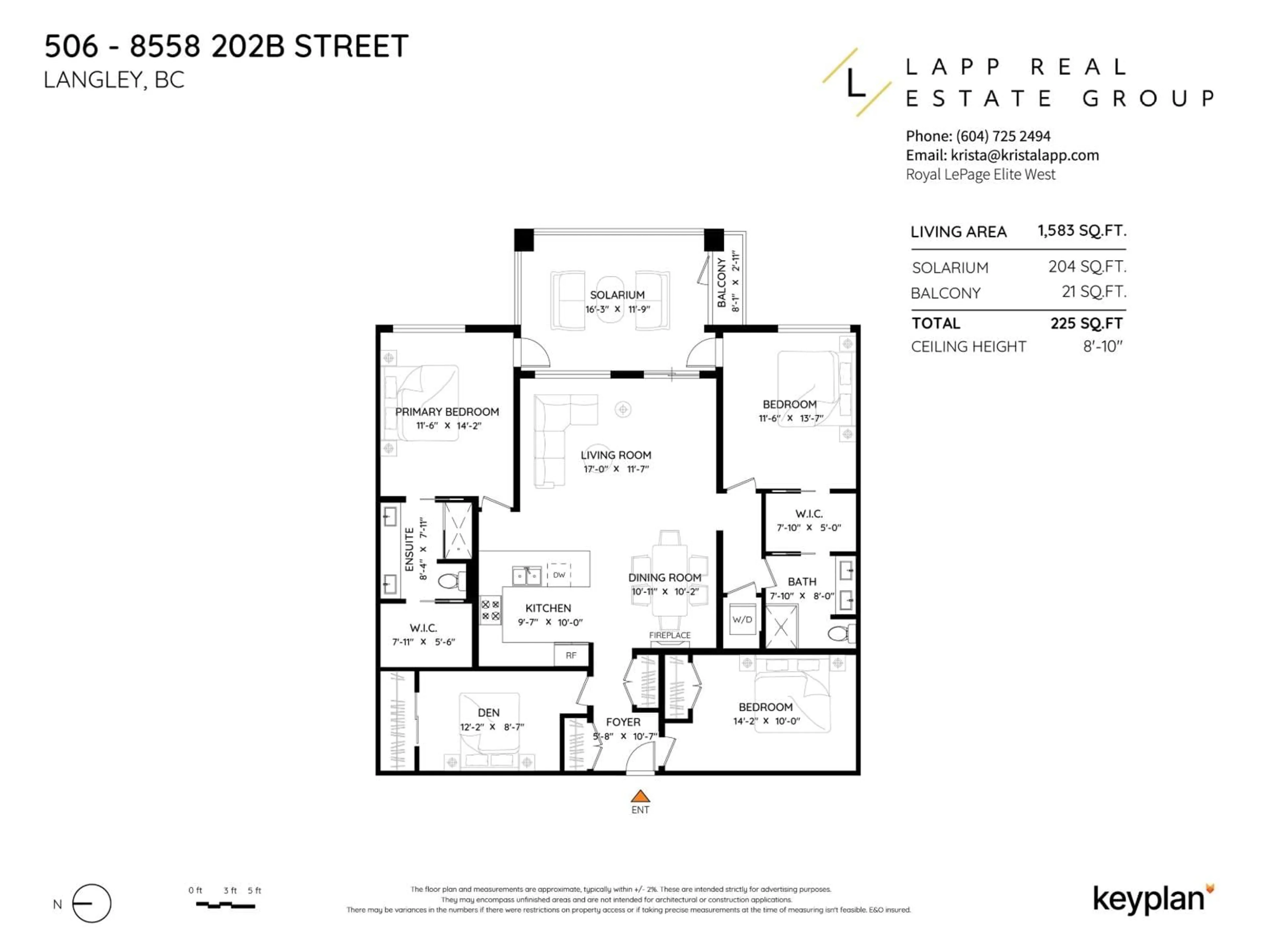 Floor plan for 506 - 8558 202B, Langley British Columbia V2Y3L4