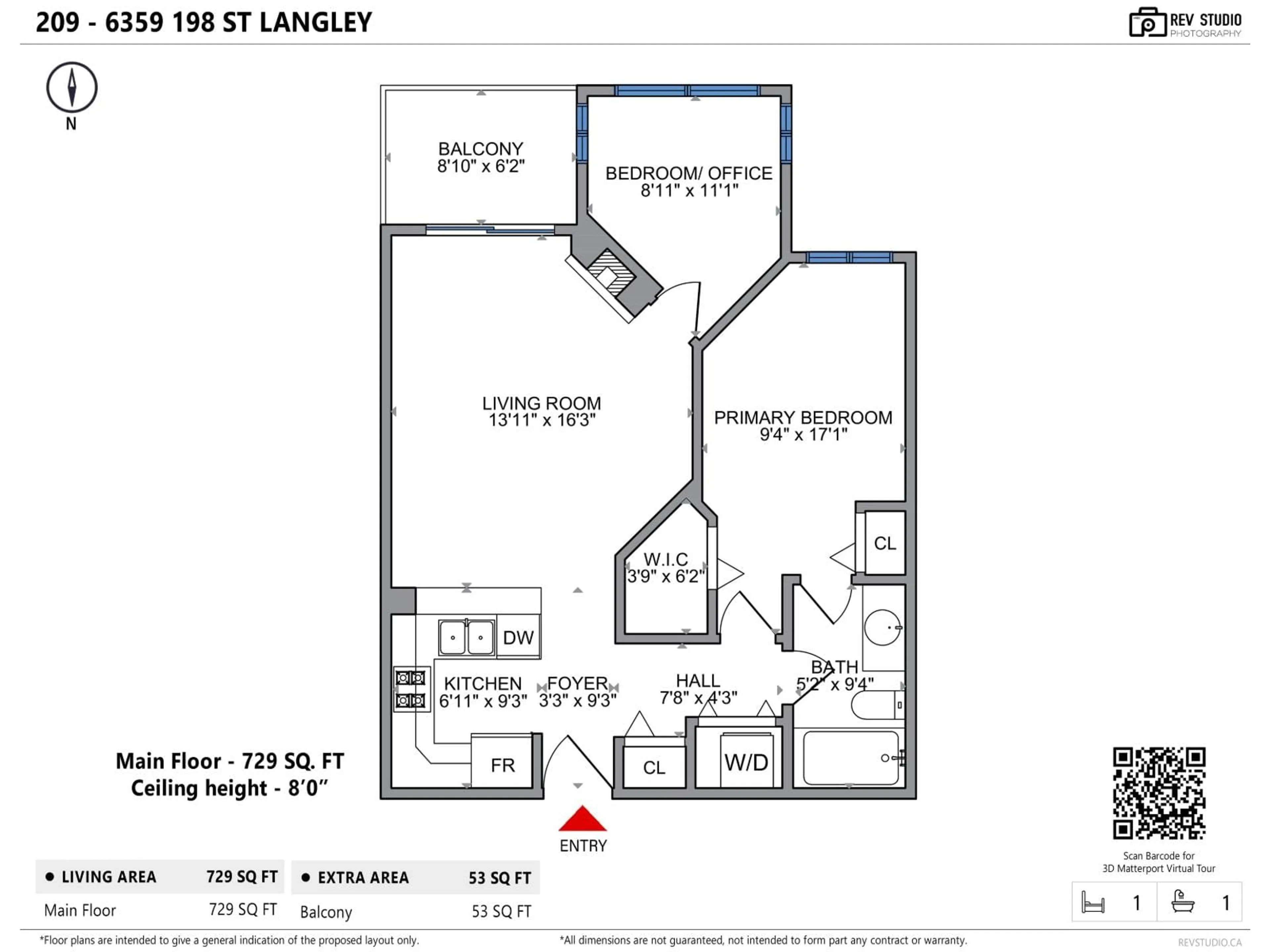 Floor plan for 209 - 6359 198, Langley British Columbia V2Y2H3