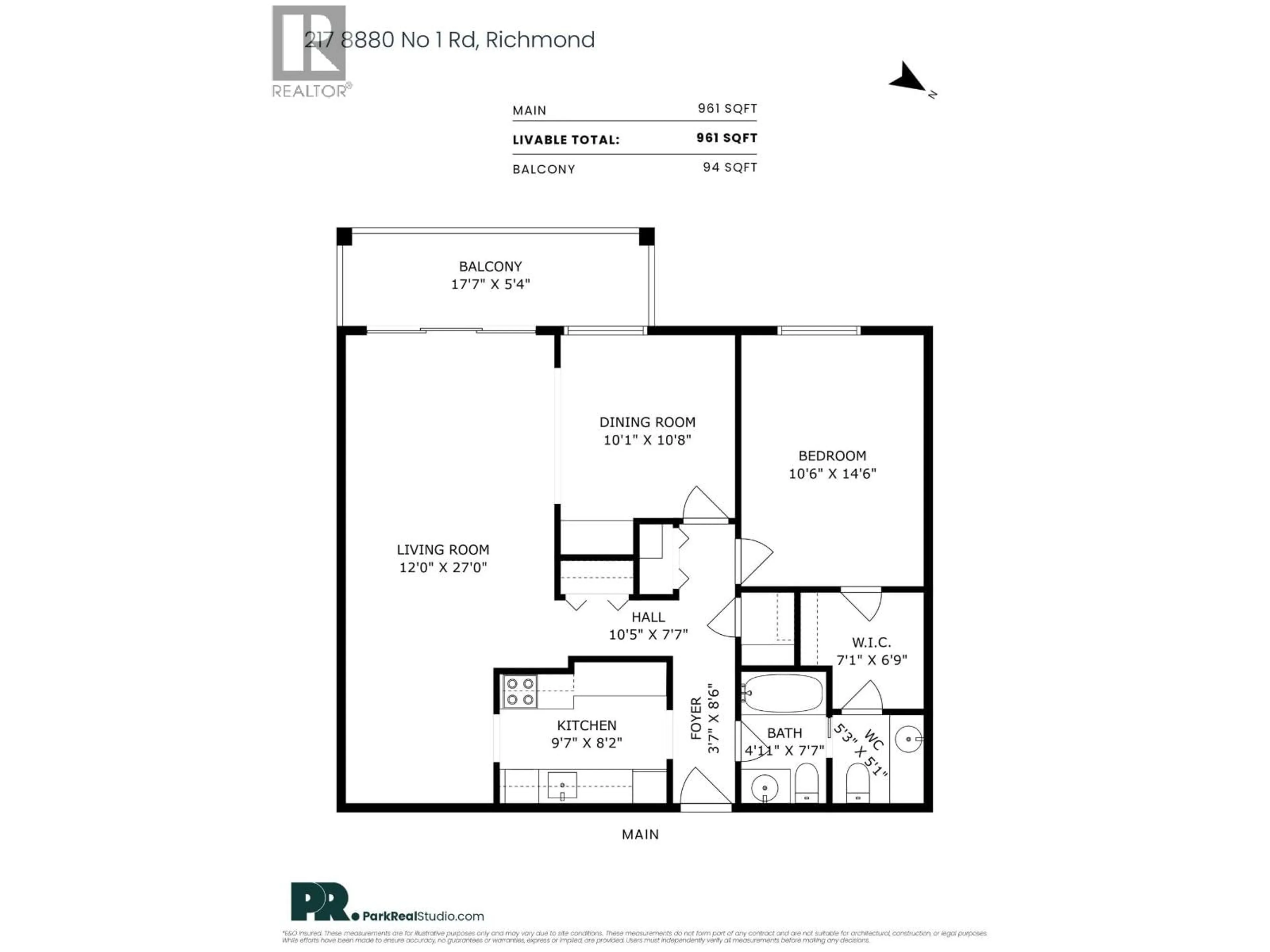 Floor plan for 217 - 8880 NO. 1 ROAD, Richmond British Columbia V7C4C3