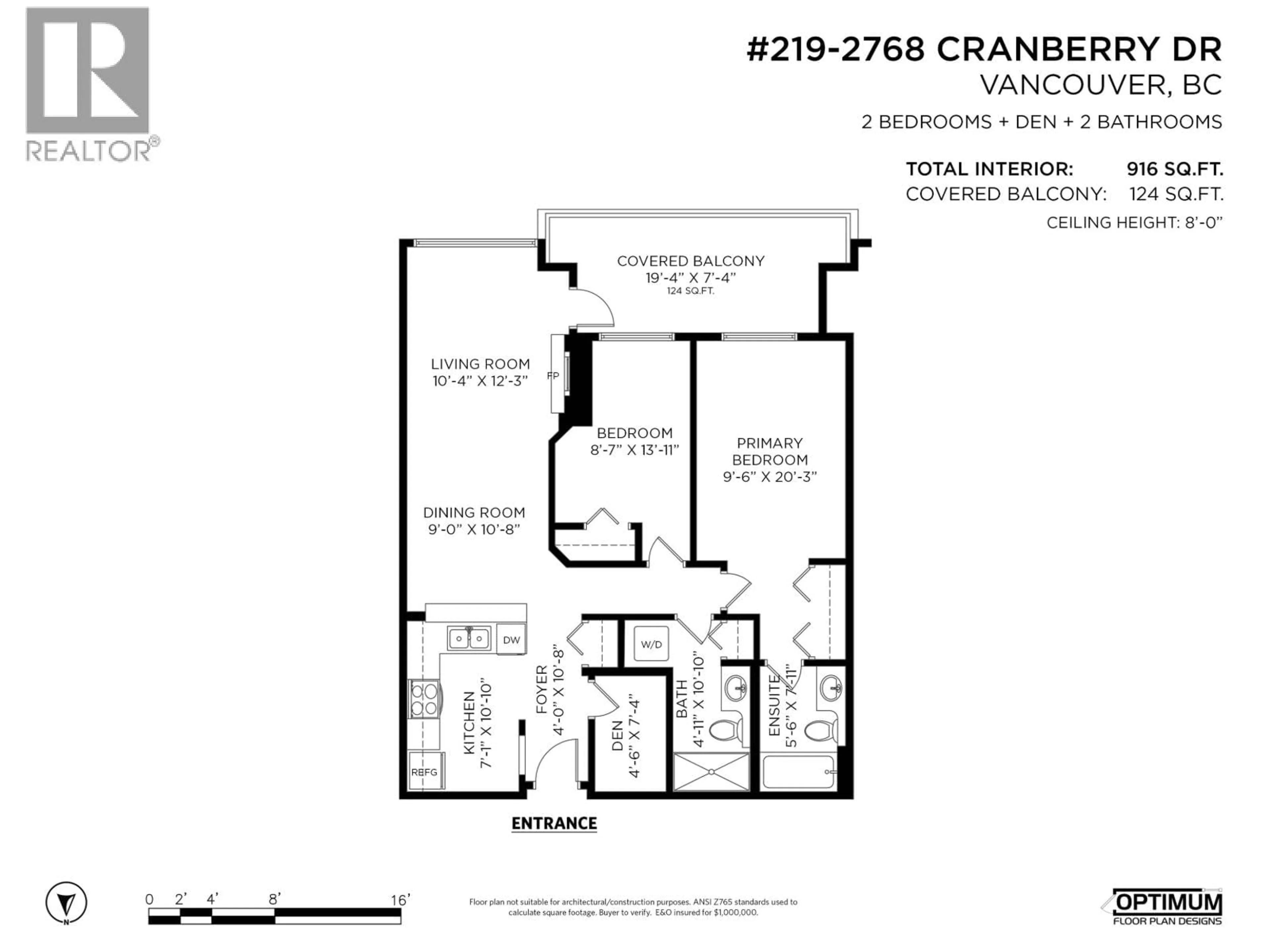 Floor plan for 219 - 2768 CRANBERRY DRIVE, Vancouver British Columbia V6K4V1
