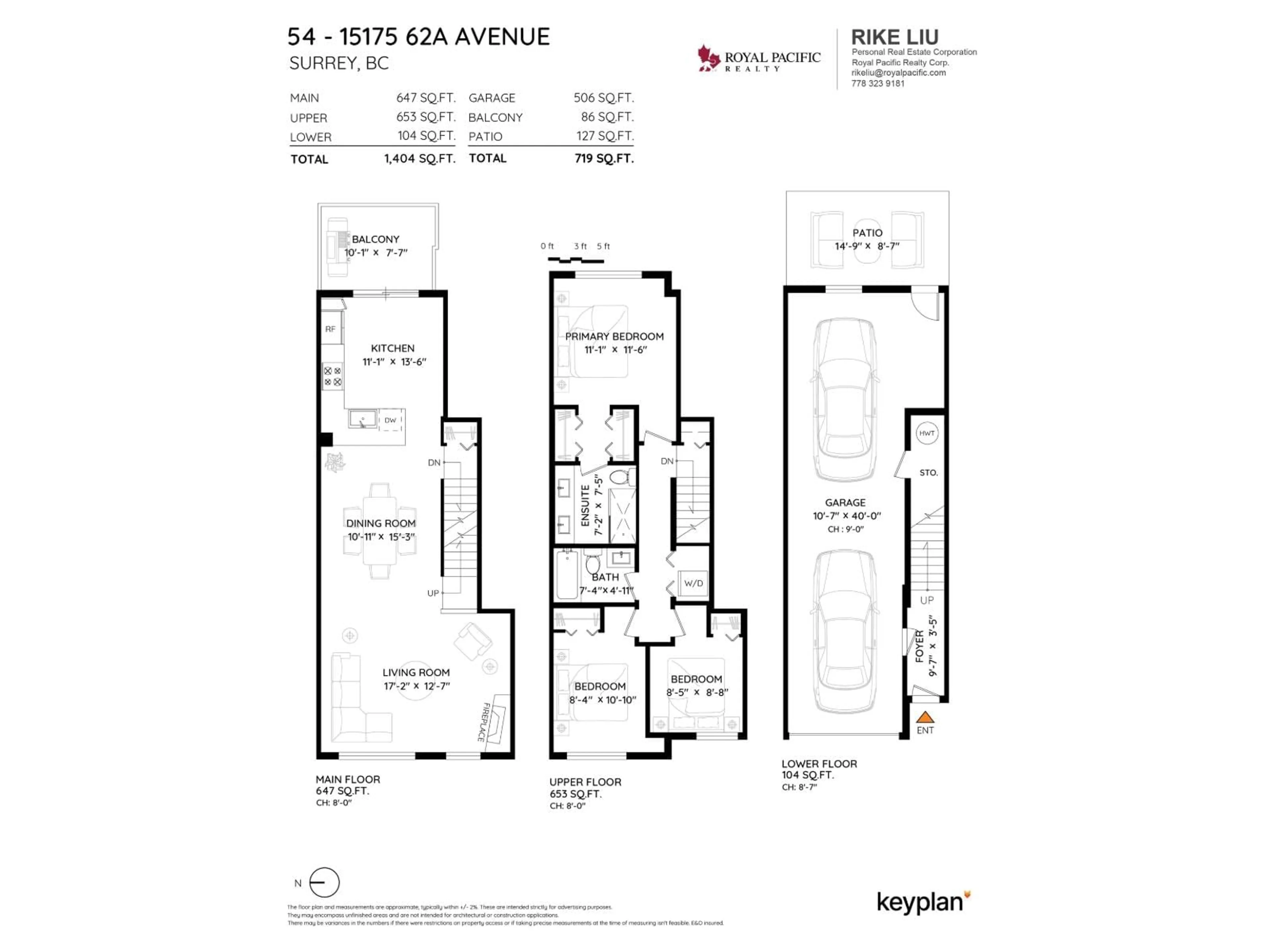 Floor plan for 54 - 15175 62A, Surrey British Columbia V3S1X1