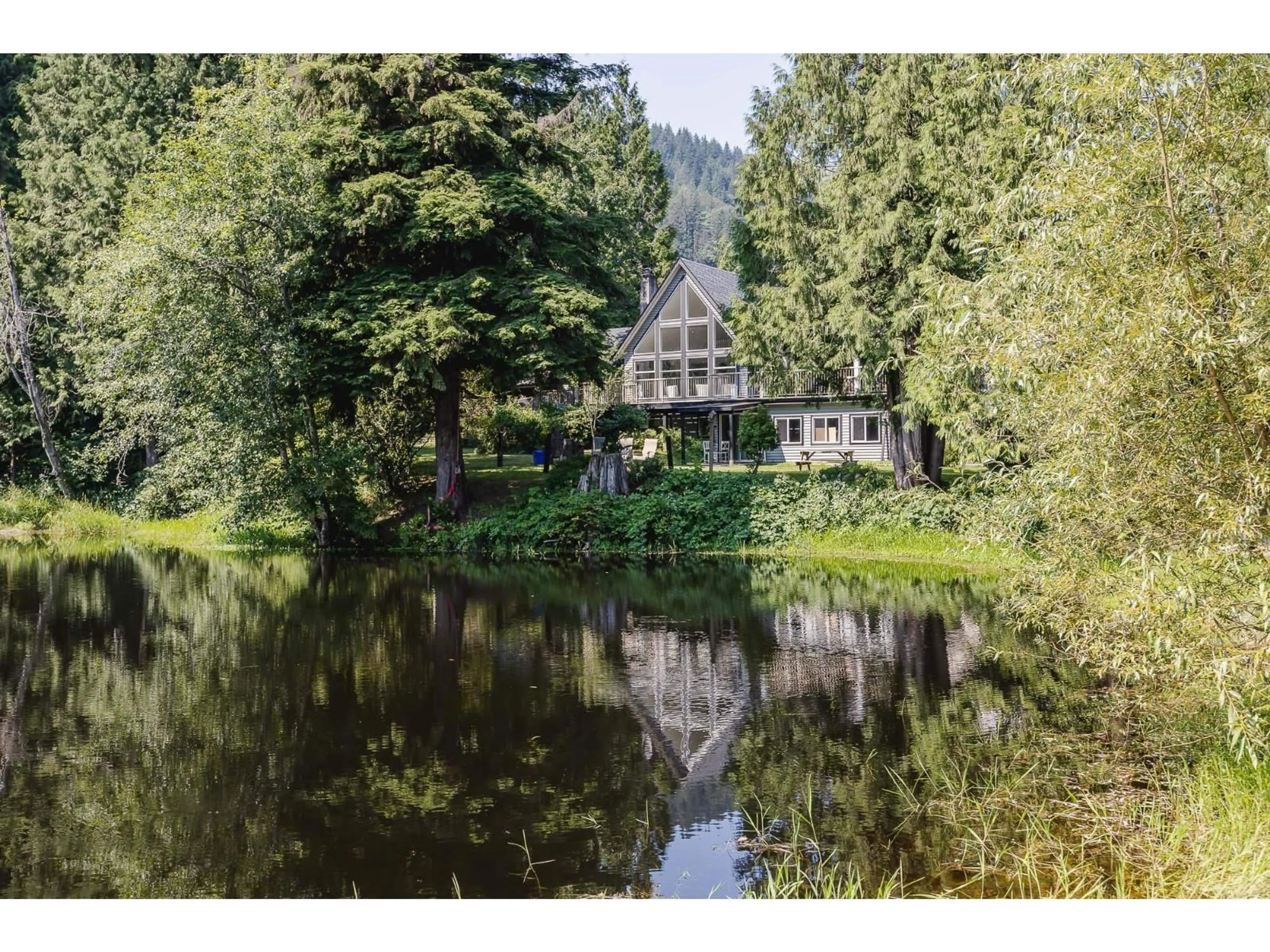 A pic from outside/outdoor area/front of a property/back of a property/a pic from drone, water/lake/river/ocean view for 11977 STAVE LAKE, Mission British Columbia V2V4J1