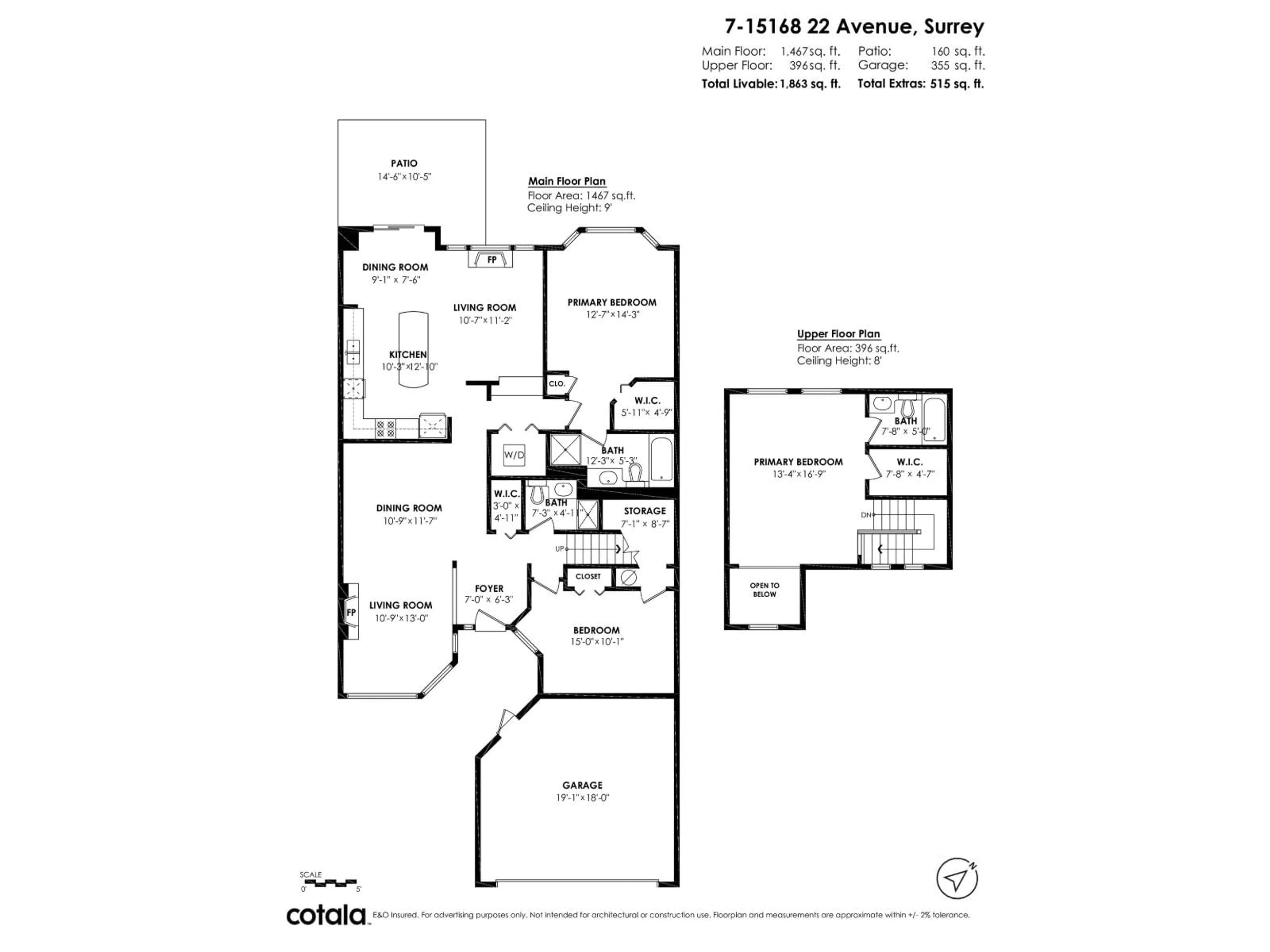 Floor plan for 7 - 15168 22ND, Surrey British Columbia V4A9T4