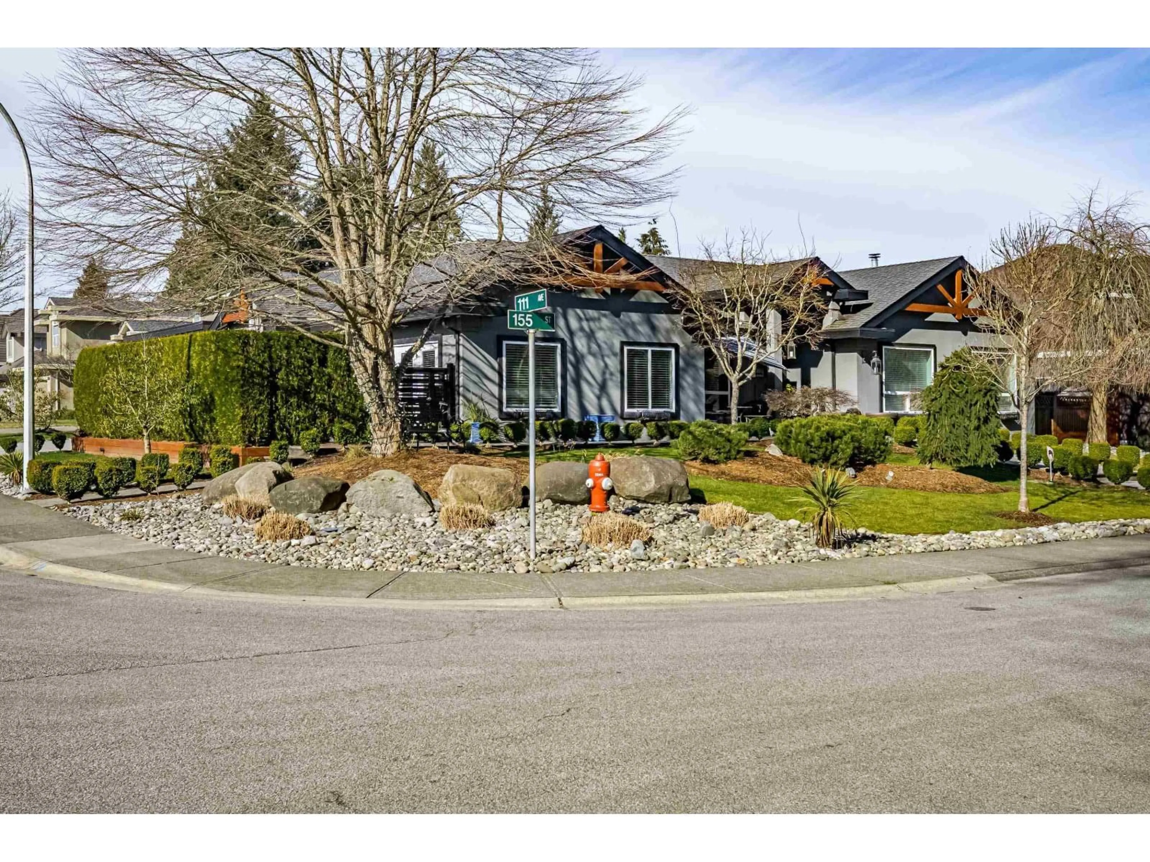 A pic from outside/outdoor area/front of a property/back of a property/a pic from drone, street for 11125 155, Surrey British Columbia V3R0W6